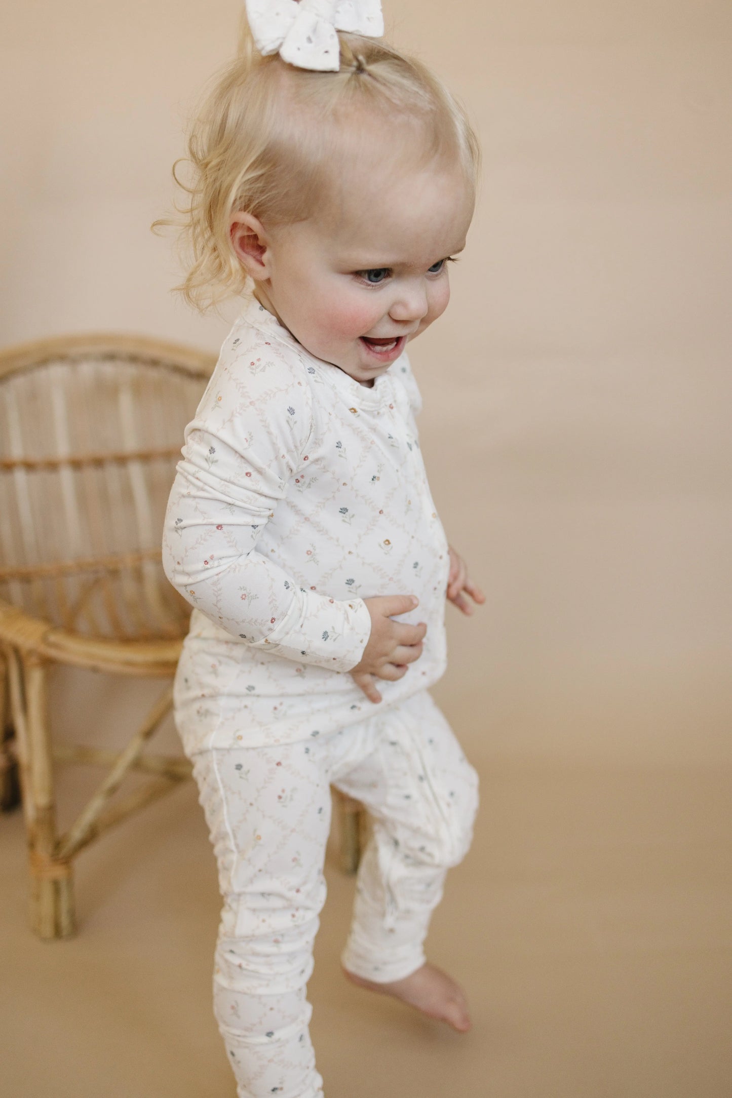 Vintage Blooms Bamboo Zippy Romper for Babies Sleepwear Little Joy Co. Everetts Place: Online Boutique