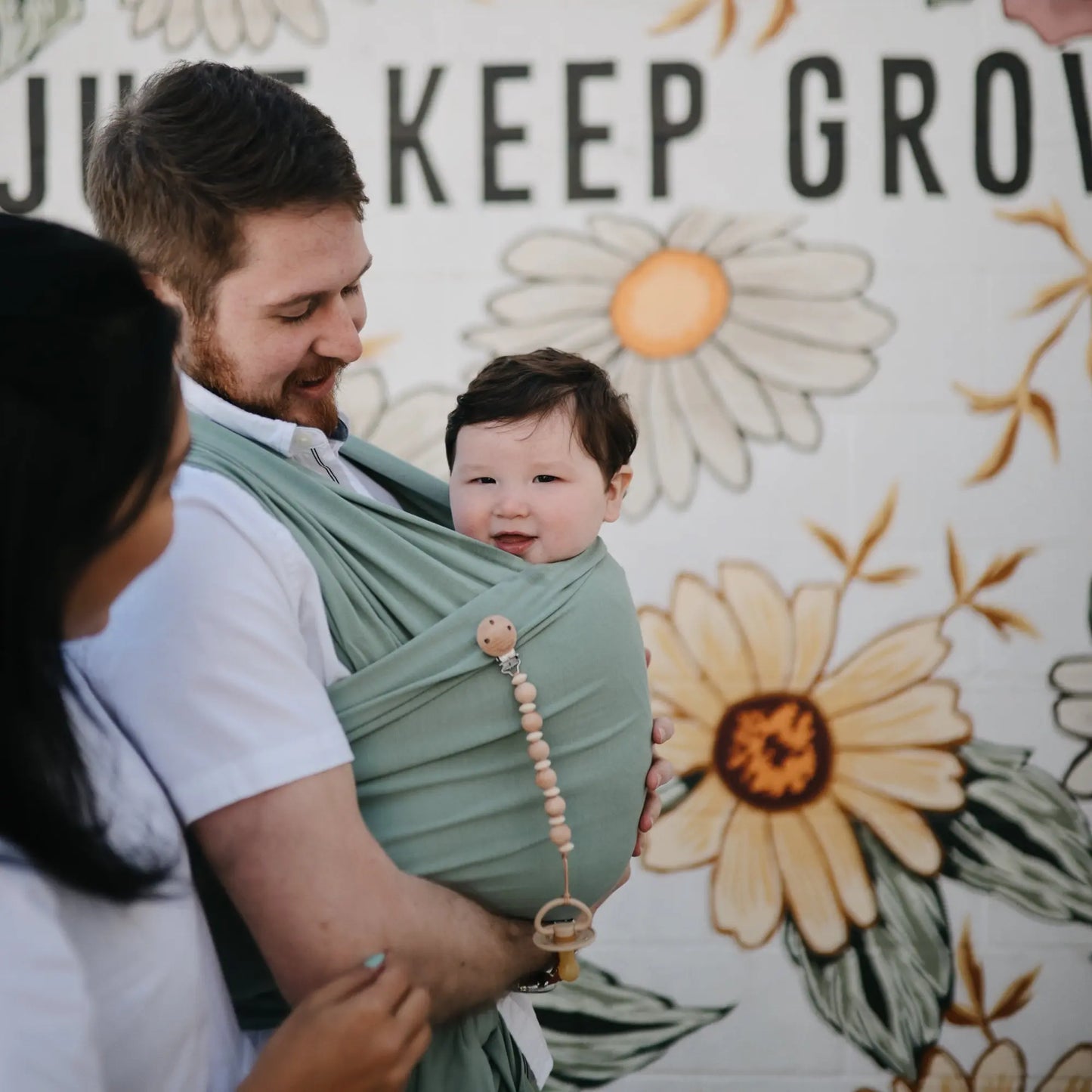 Organic Cotton Baby Wrap for Bonding and Comfort with Built-In Pocket Mushie