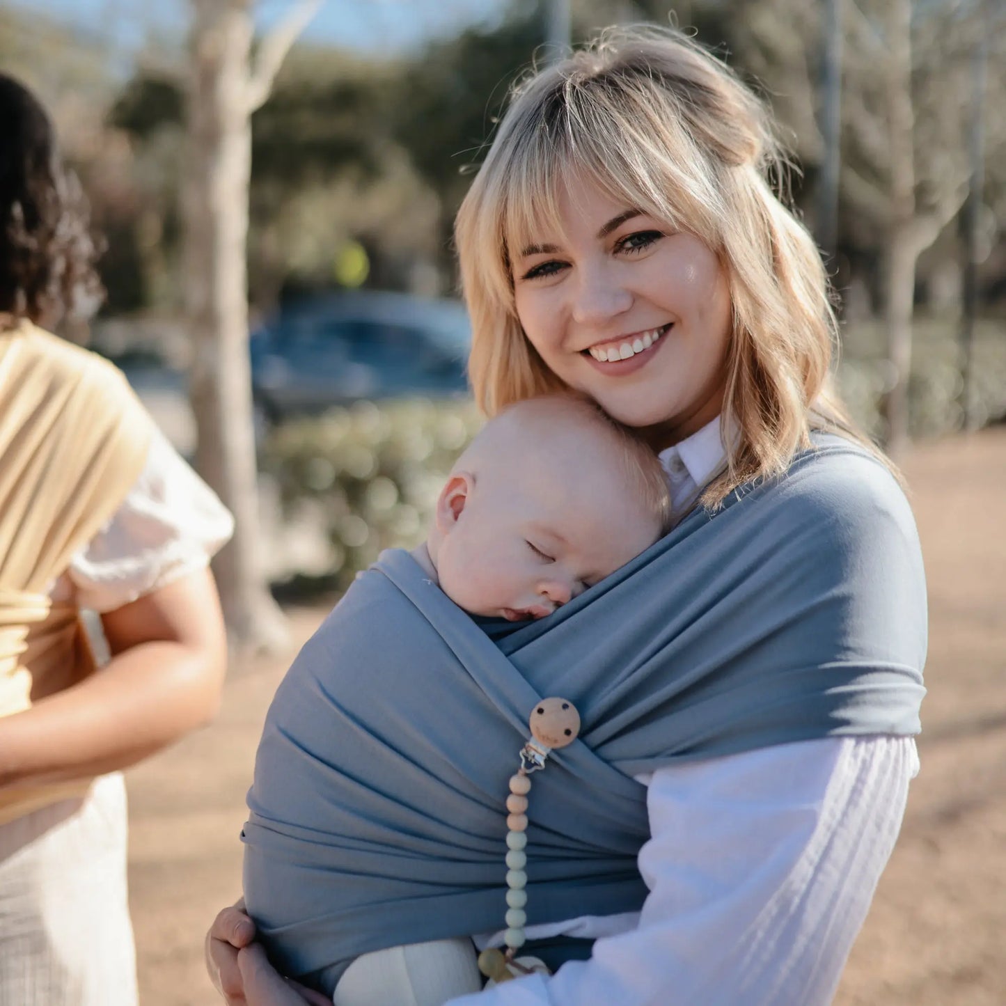 Organic Cotton Baby Wrap for Bonding and Comfort with Built-In Pocket Mushie