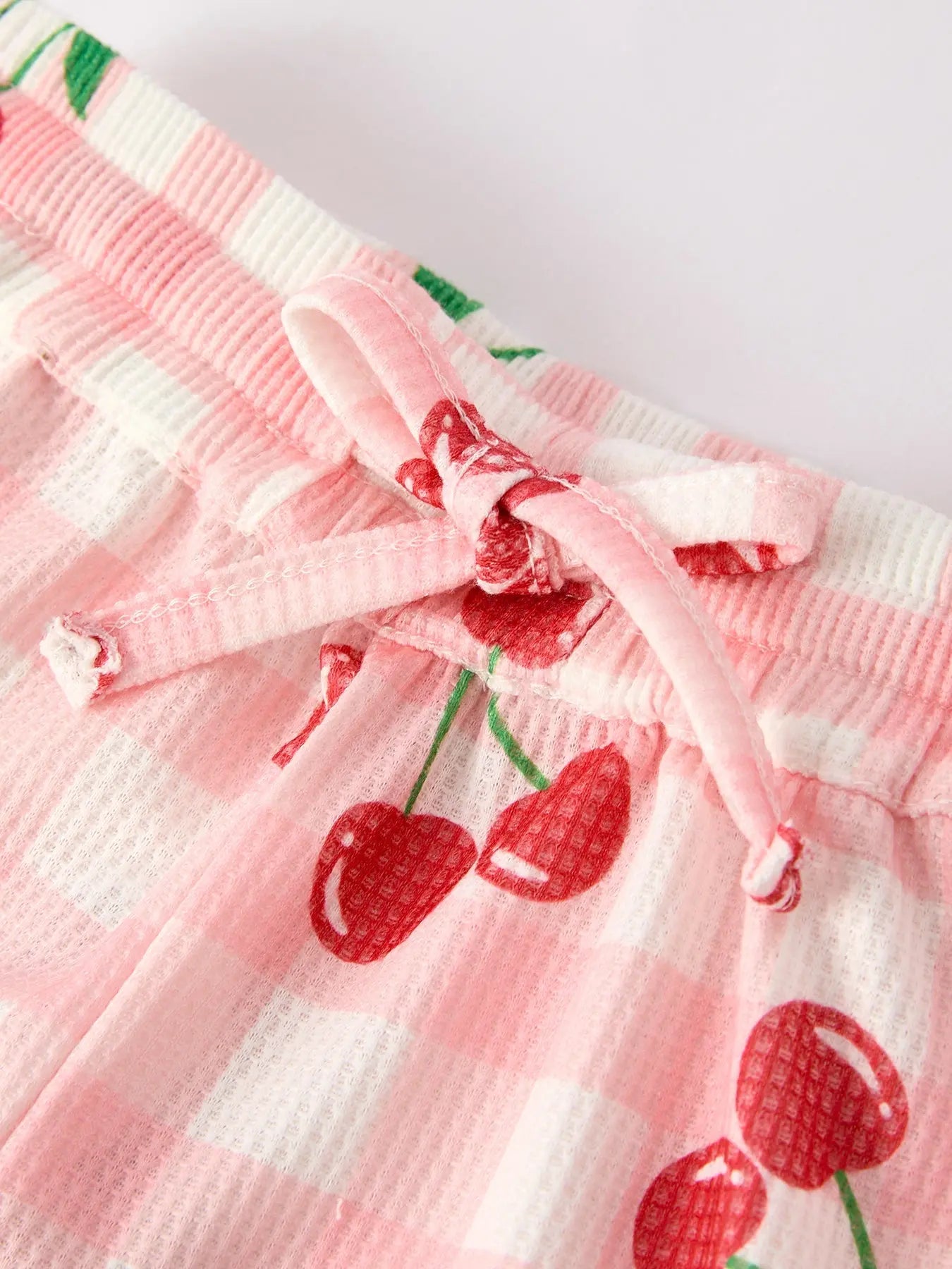 Waffle Cherry Girls Long Sleeve Set Cozy Fashion for Kids Rylee Faith Designs Everetts Place: Online Boutique