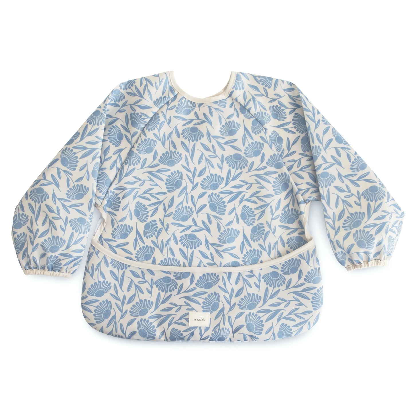 Water Resistant Long Sleeve Bib for Kids with Wide Pocket and Velcro Closure Mushie Everetts Place: Online Boutique 14.99