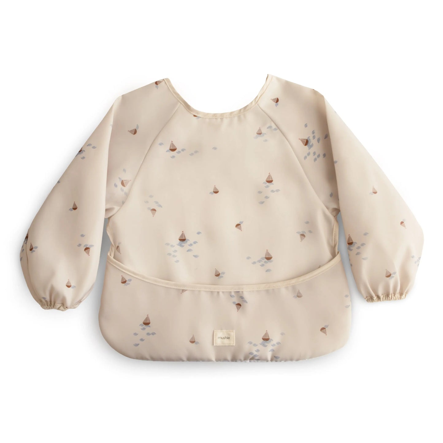 Water Resistant Long Sleeve Bib for Kids with Wide Pocket and Velcro Closure Mushie Everetts Place: Online Boutique 14.99