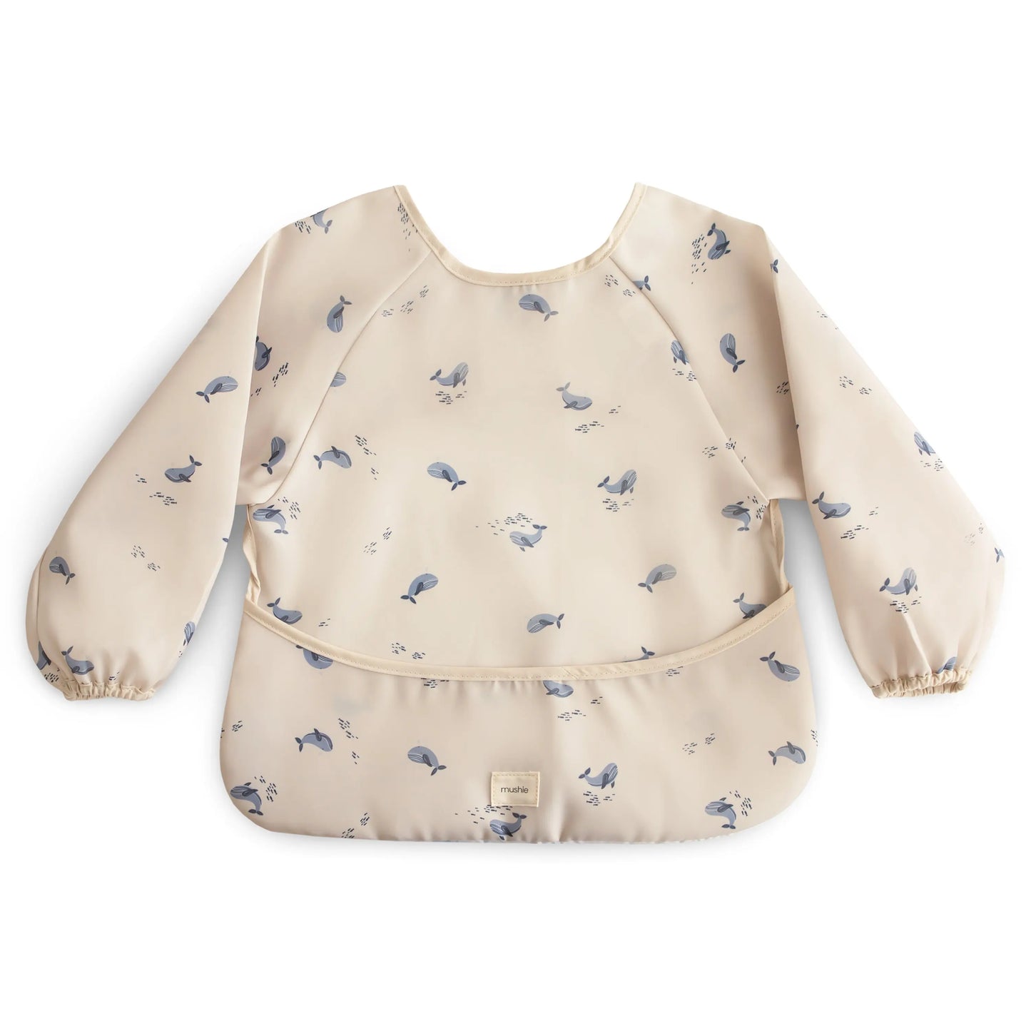 Water Resistant Long Sleeve Bib for Kids with Wide Pocket and Velcro Closure Mushie Everetts Place: Online Boutique 14.99