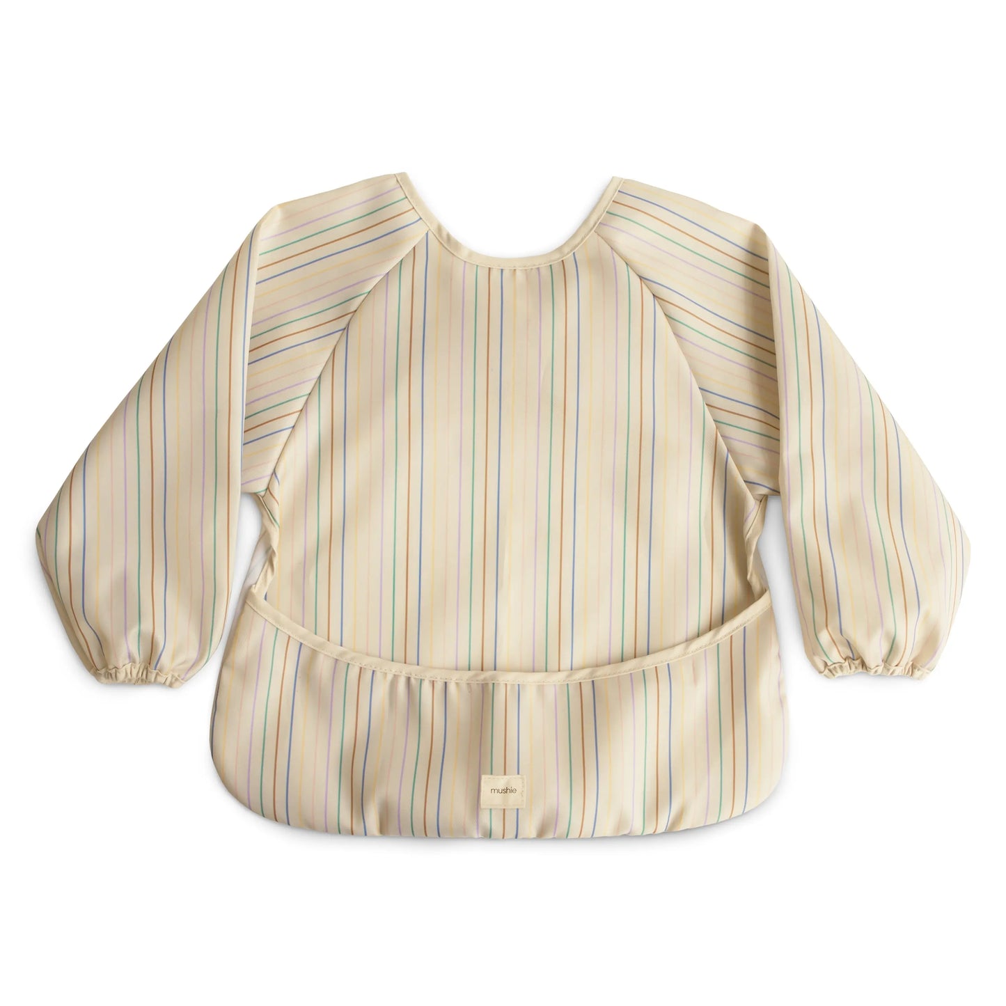 Water Resistant Long Sleeve Bib for Kids with Wide Pocket and Velcro Closure Mushie Everetts Place: Online Boutique 14.99