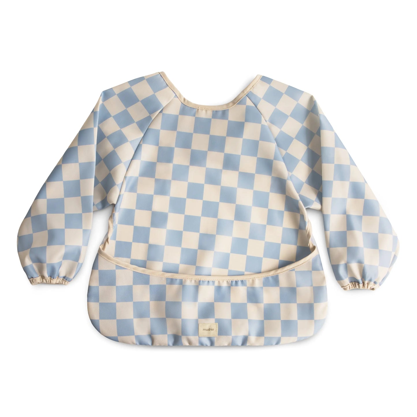 Water Resistant Long Sleeve Bib for Kids with Wide Pocket and Velcro Closure Mushie Everetts Place: Online Boutique 14.99
