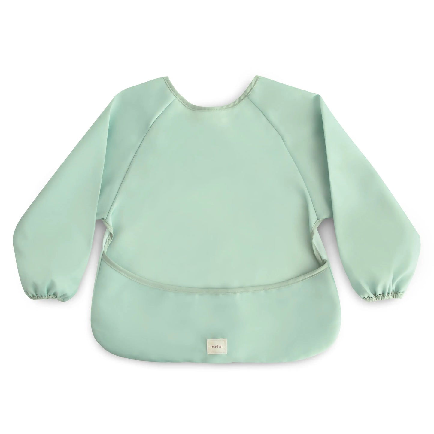 Water Resistant Long Sleeve Bib for Kids with Wide Pocket and Velcro Closure Mushie Everetts Place: Online Boutique 14.99