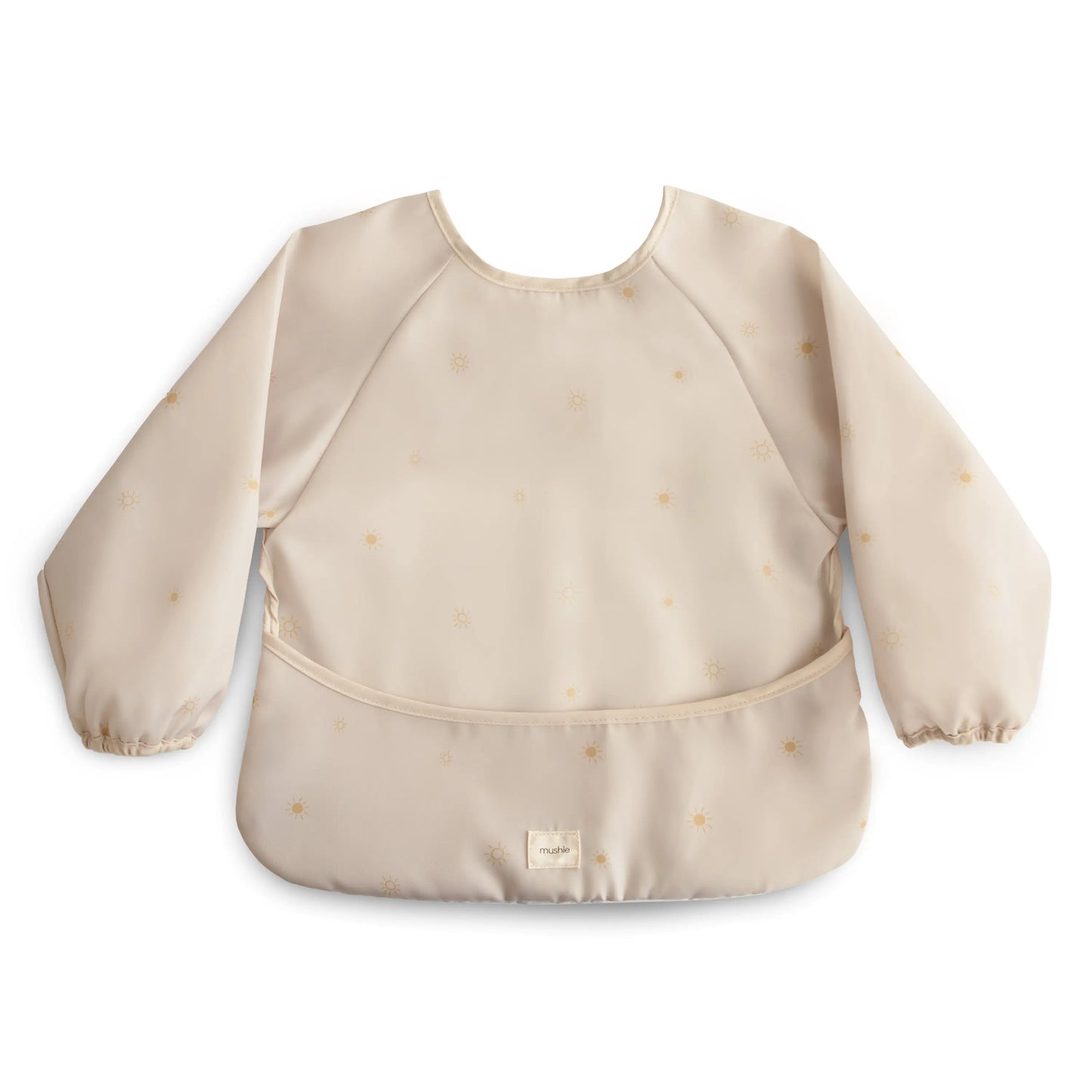Water Resistant Long Sleeve Bib for Kids with Wide Pocket and Velcro Closure Mushie Everetts Place: Online Boutique 14.99