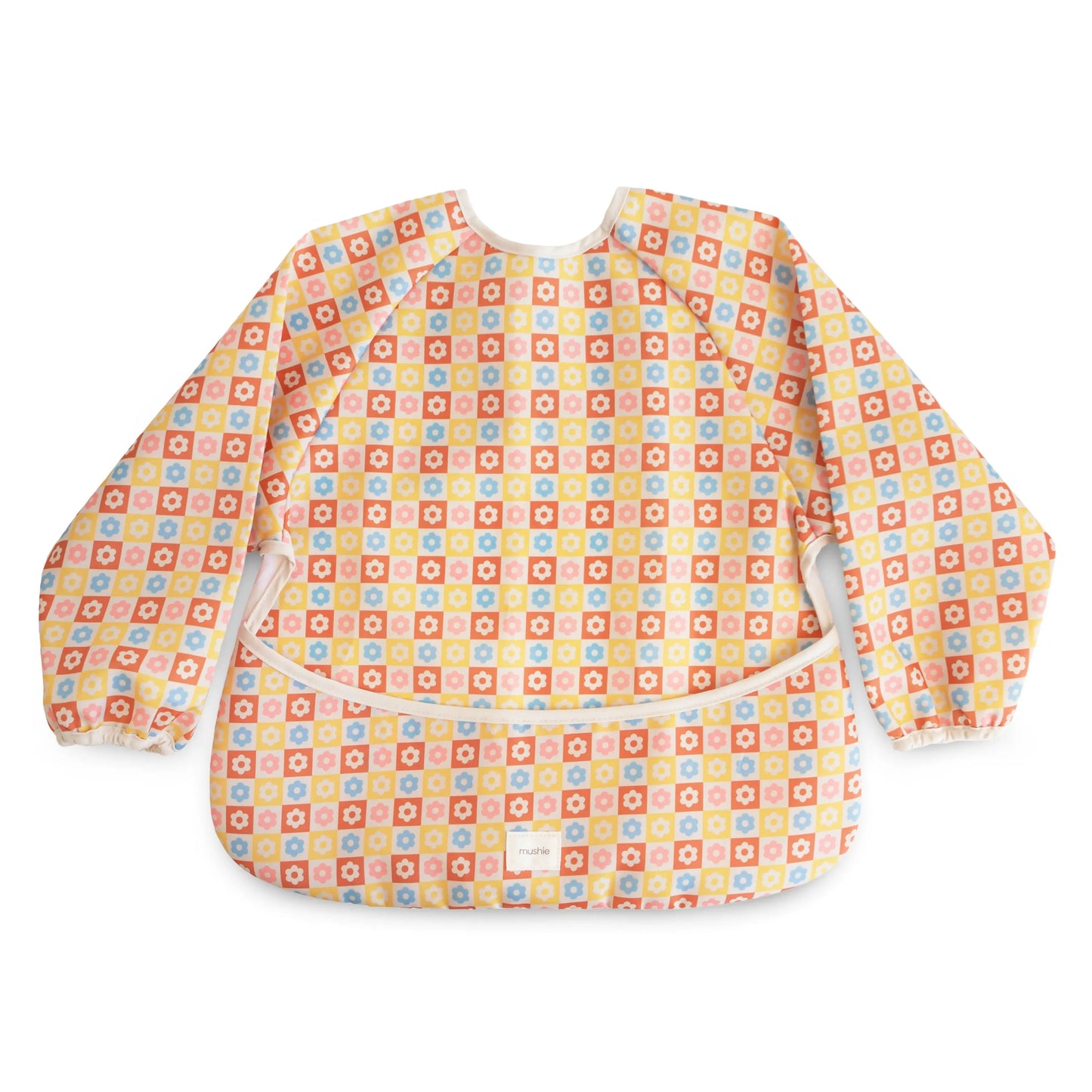 Water Resistant Long Sleeve Bib for Kids with Wide Pocket and Velcro Closure Mushie Everetts Place: Online Boutique 14.99