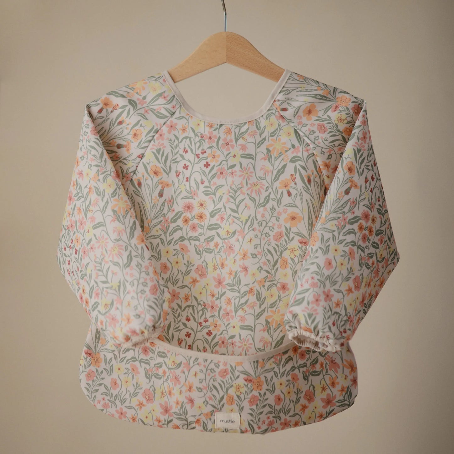 Water Resistant Long Sleeve Bib for Kids with Wide Pocket and Velcro Closure Mushie Everetts Place: Online Boutique