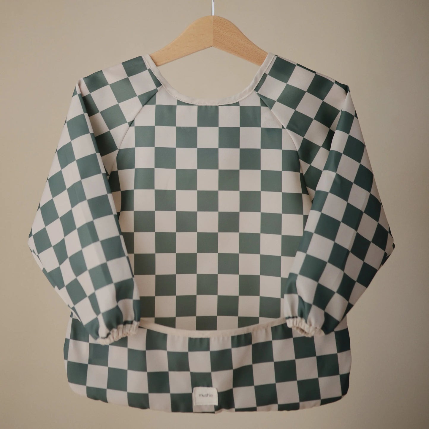 Water Resistant Long Sleeve Bib for Kids with Wide Pocket and Velcro Closure Mushie Everetts Place: Online Boutique