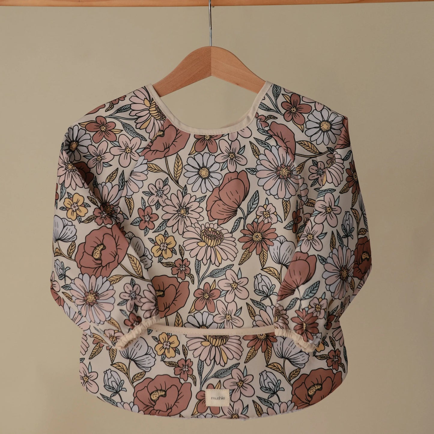 Water Resistant Long Sleeve Bib for Kids with Wide Pocket and Velcro Closure Mushie Everetts Place: Online Boutique