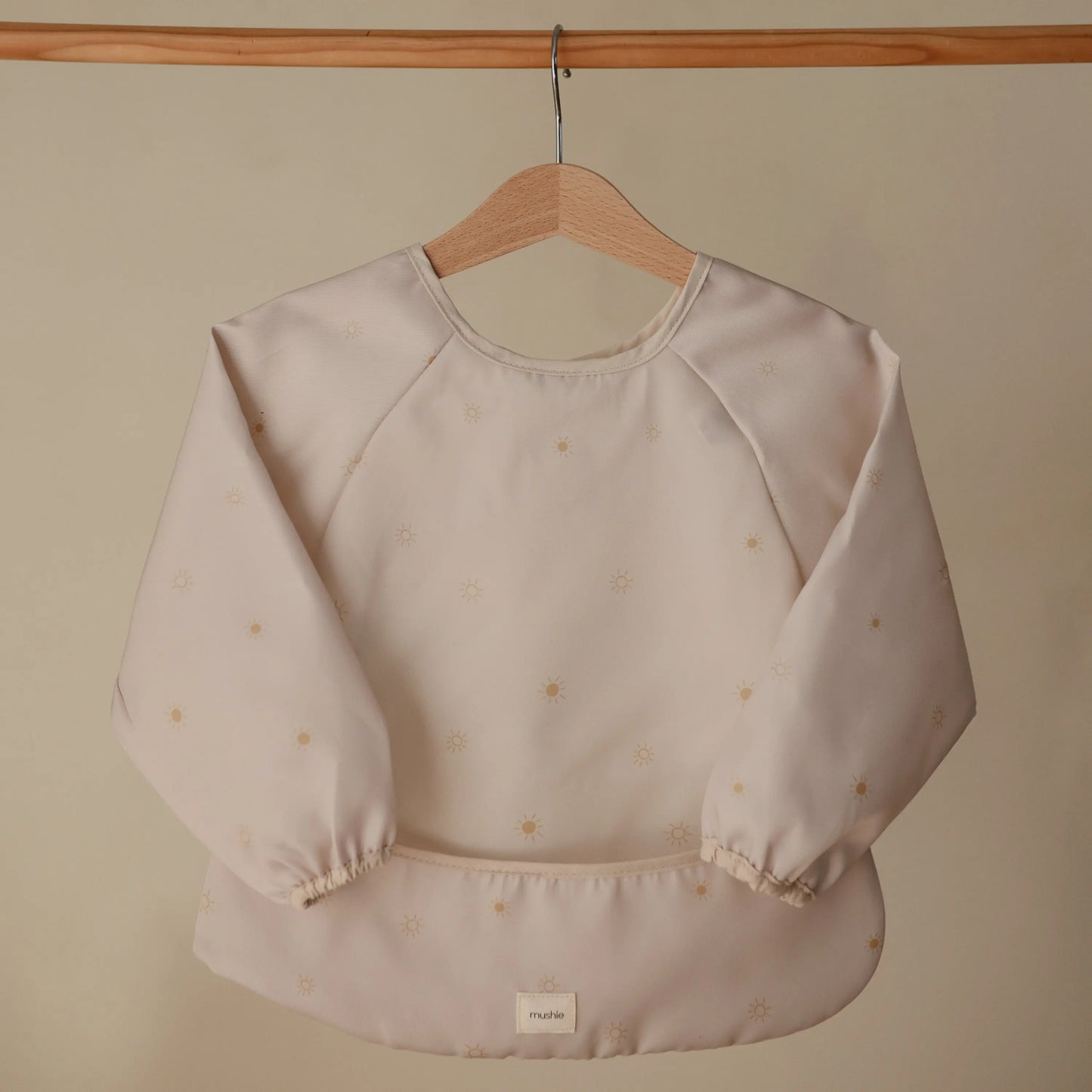 Water Resistant Long Sleeve Bib for Kids with Wide Pocket and Velcro Closure Mushie Everetts Place: Online Boutique