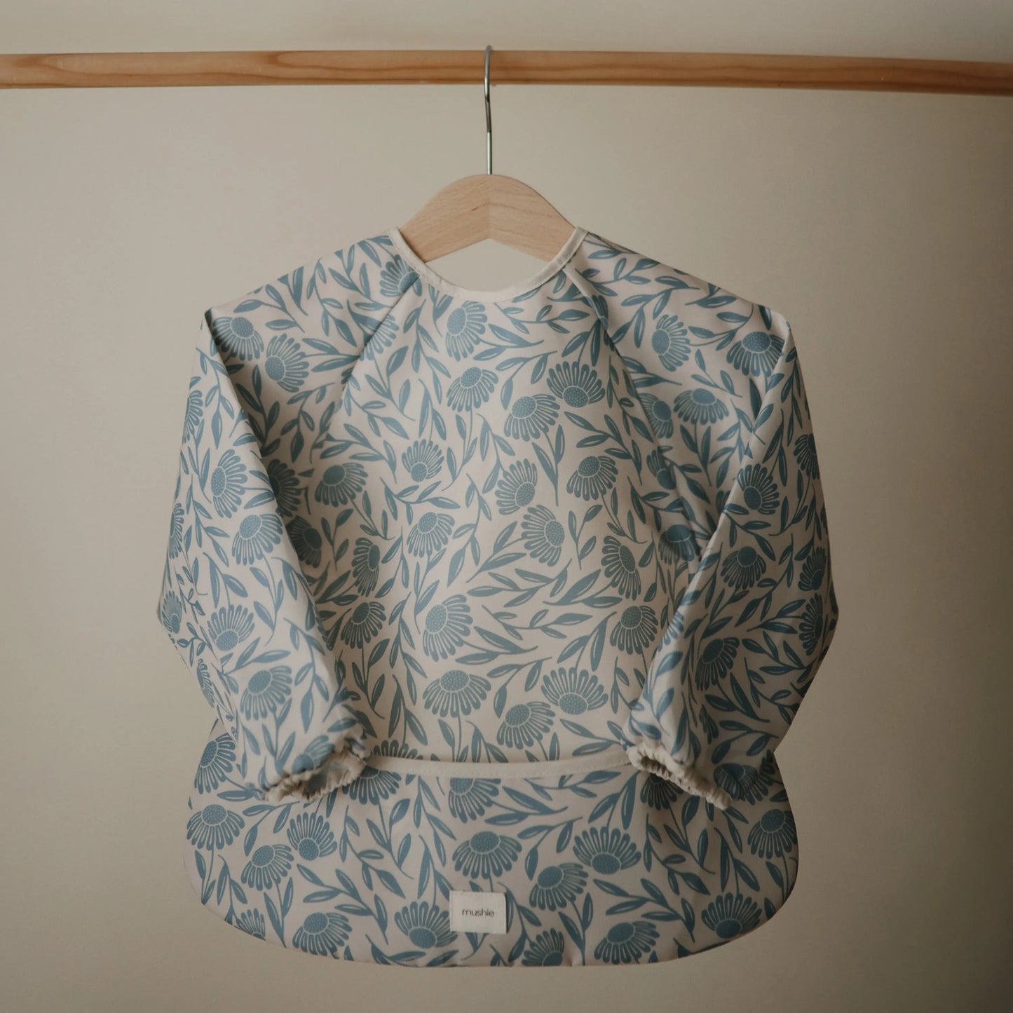 Water Resistant Long Sleeve Bib for Kids with Wide Pocket and Velcro Closure Mushie Everetts Place: Online Boutique