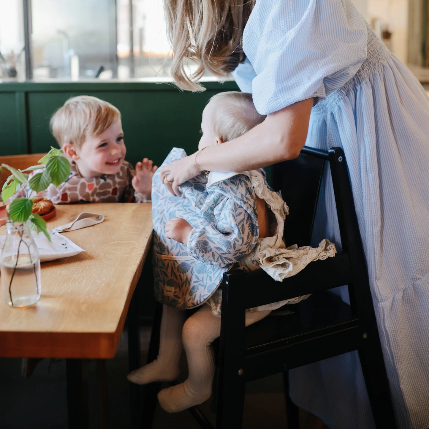 Water Resistant Long Sleeve Bib for Kids with Wide Pocket and Velcro Closure Mushie Everetts Place: Online Boutique