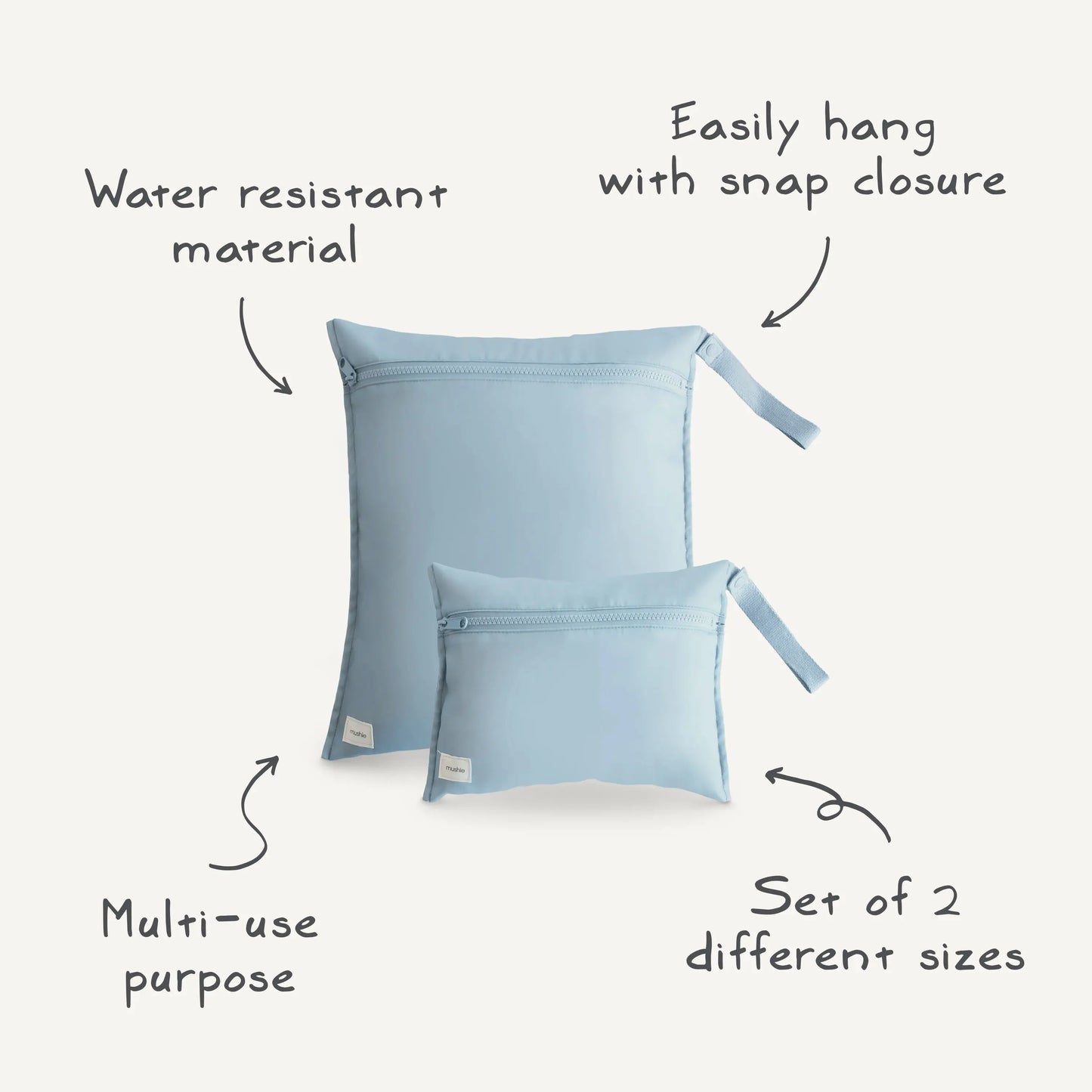 Water Resistant Wet Bag for Swimsuits and Dirty Clothes with Zipper Closure and Machine Washable Material Mushie Everetts Place: Online Boutique