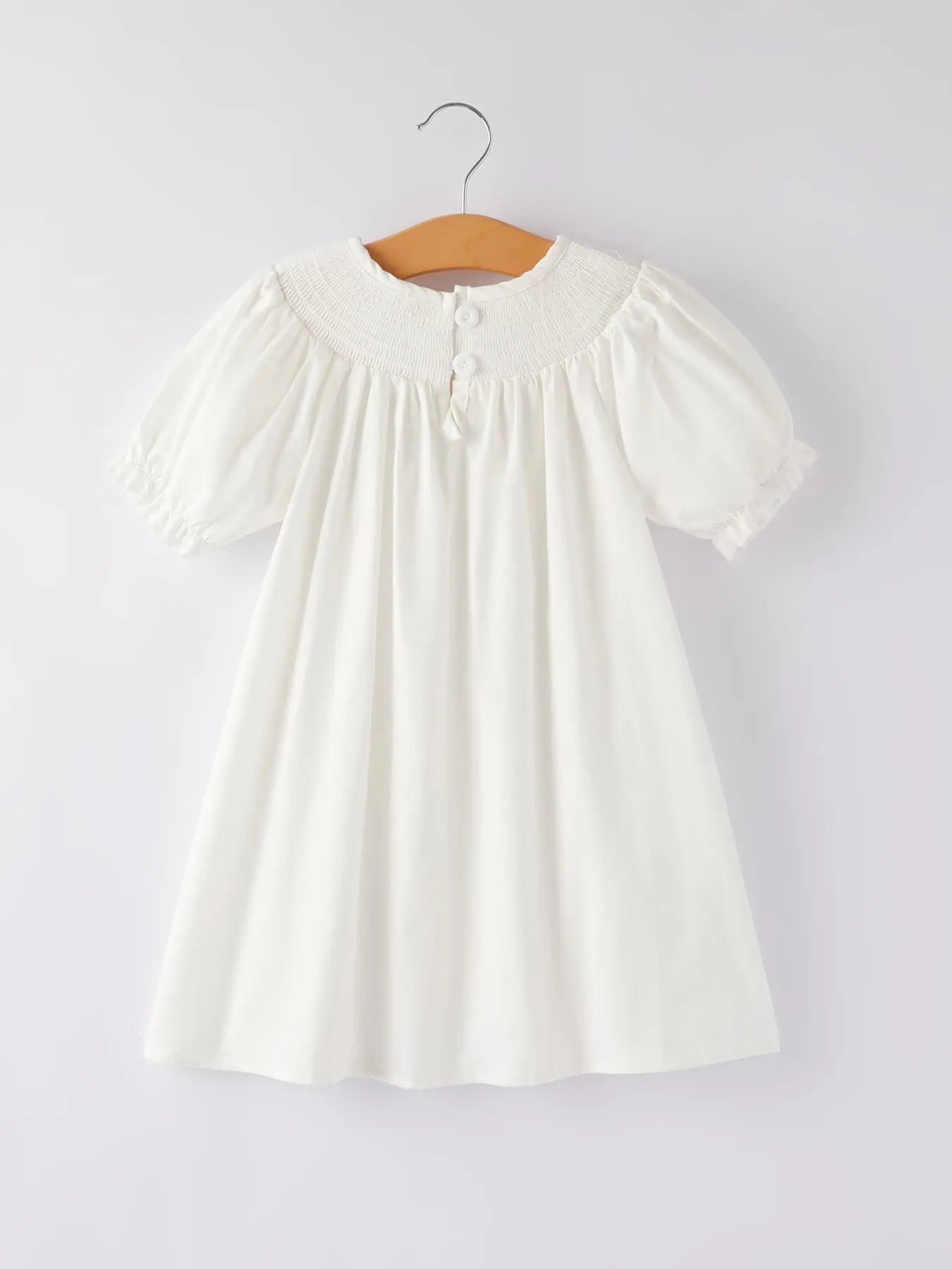 White Smocked Church Christ Bishop Christening Dress for Girls Rylee Faith Designs Everetts Place: Online Boutique