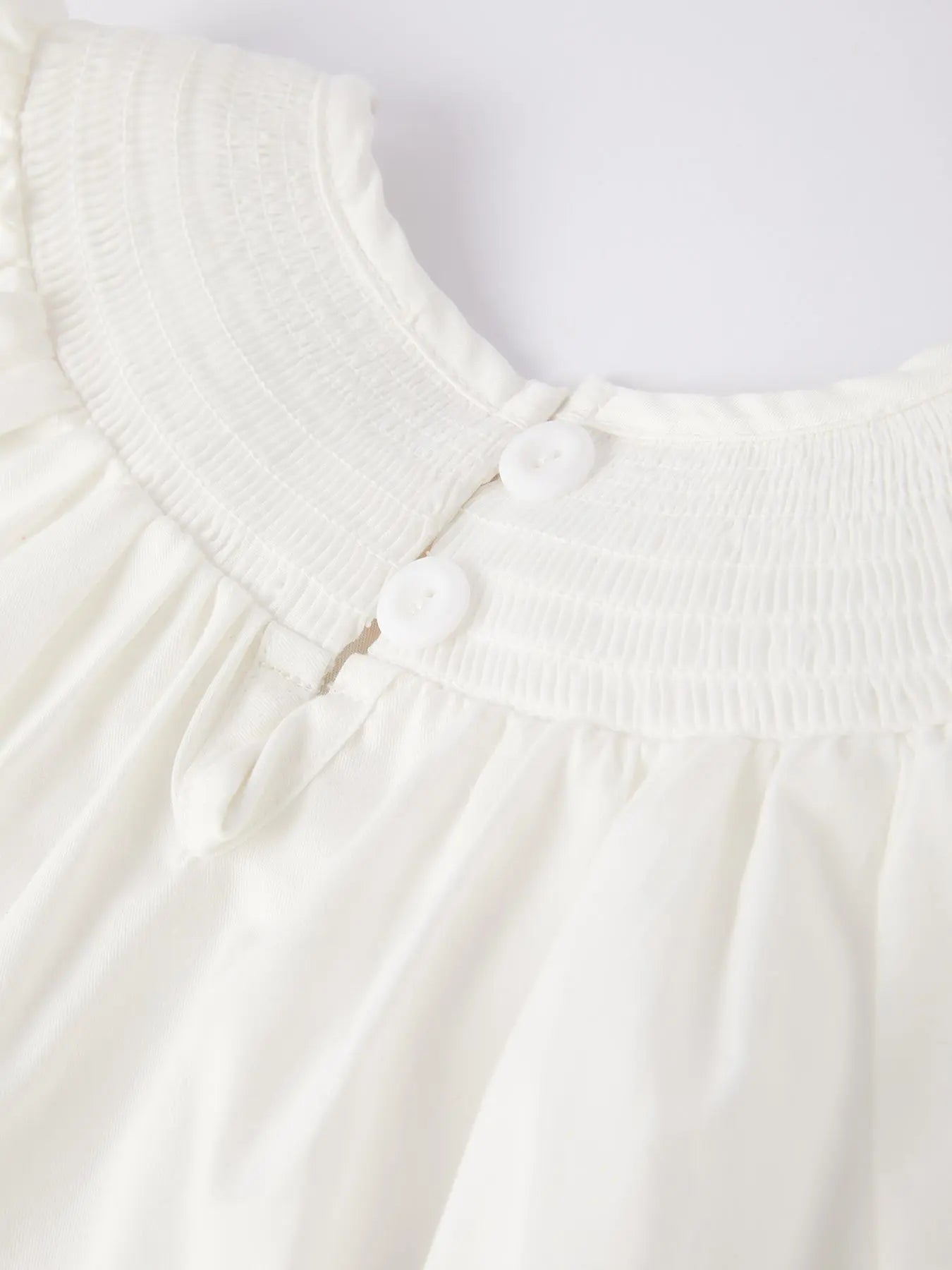 White Smocked Church Christ Bishop Christening Dress for Girls Rylee Faith Designs Everetts Place: Online Boutique