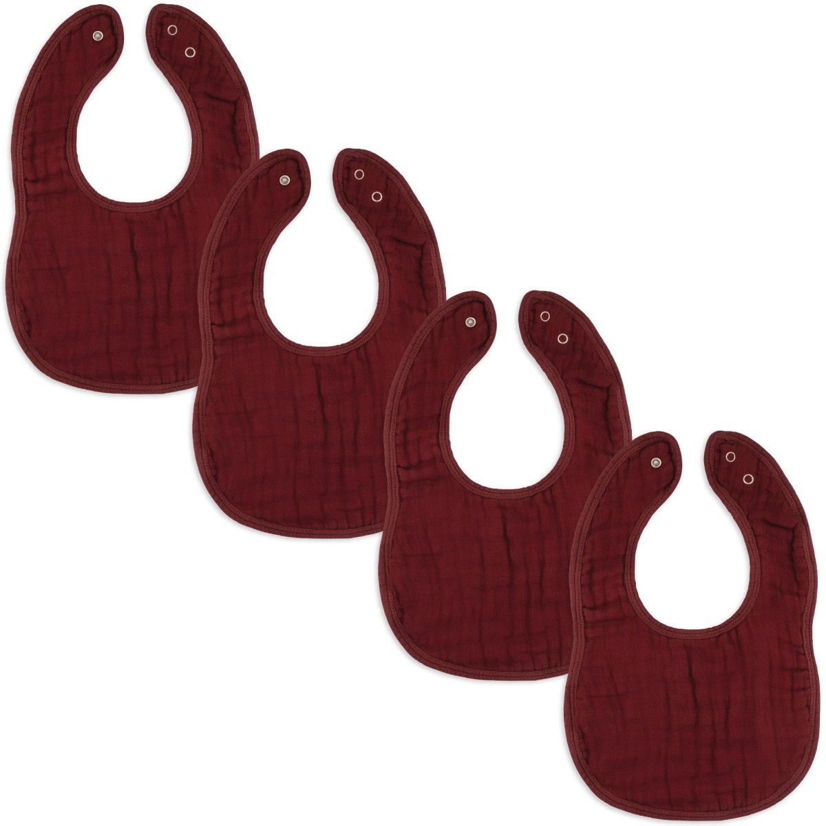 Comfy Cubs Wine Colored Muslin Bibs For Baby Drool Bamboo Rayon - Everetts Place Boutique -