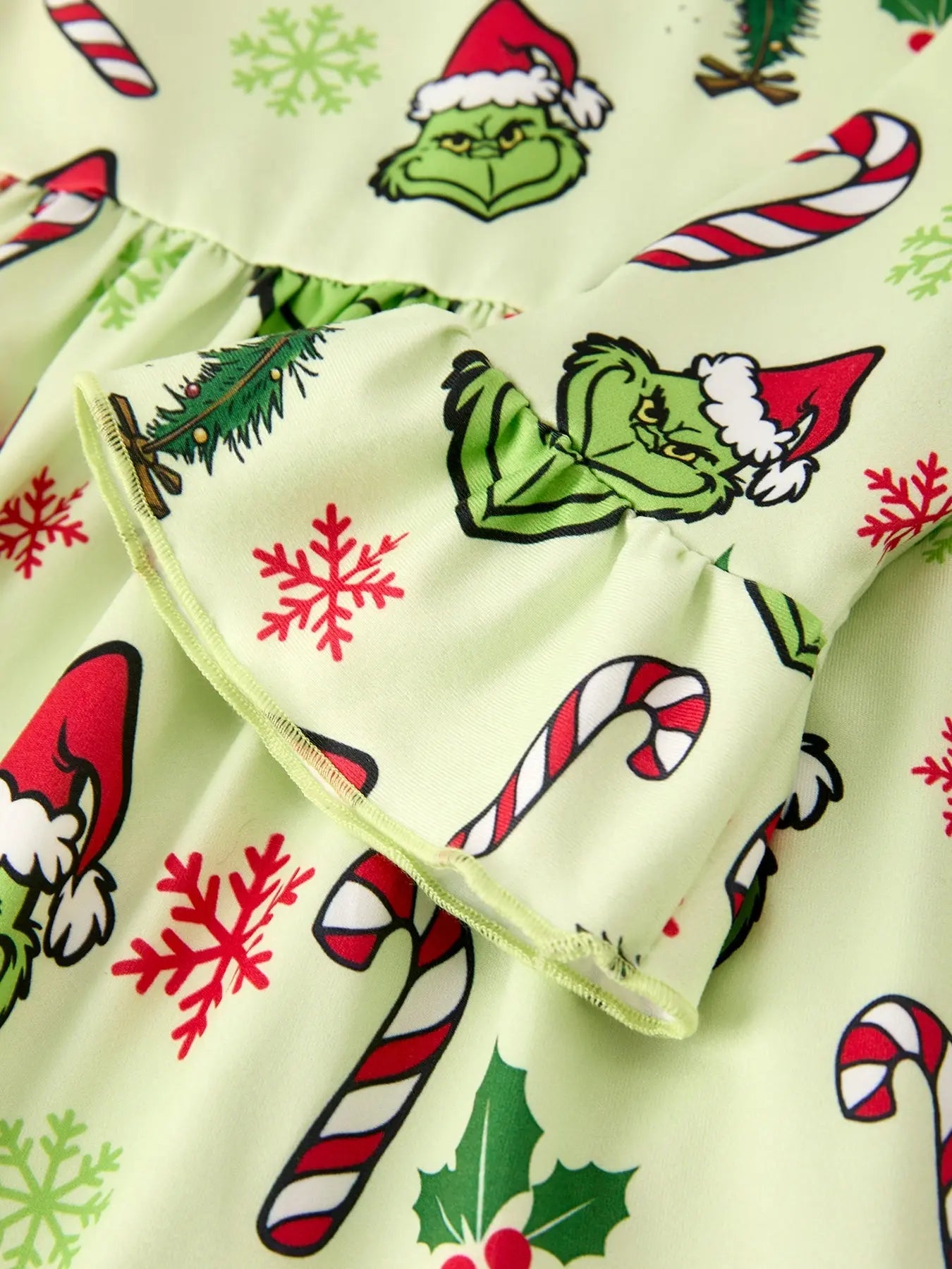 Winter Christmas Candy Cane Character Print Green Girls Dress Rylee Faith Designs Everetts Place: Online Boutique