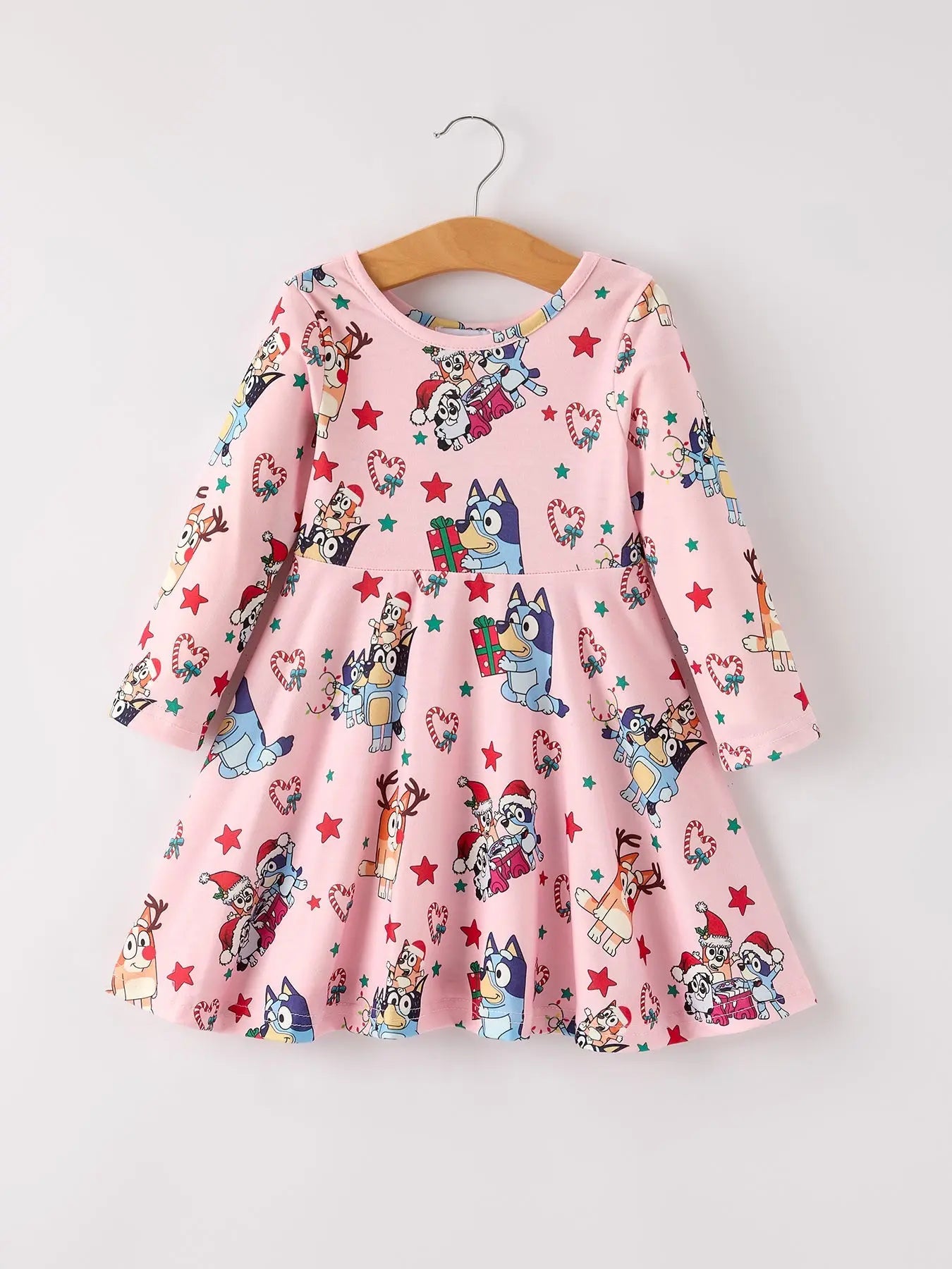 Winter Christmas Character Print Pink Girls Dress Rylee Faith Designs Everetts Place: Online Boutique