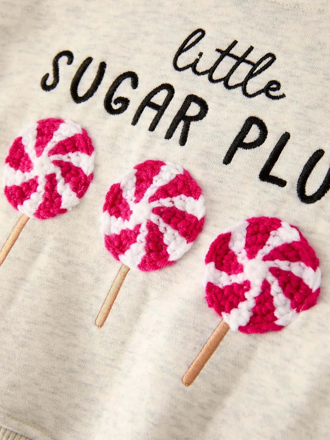 Winter Christmas Little Sugar Plum Embroidered Lollipop Chenille Patches Girls Set Rylee Faith Designs