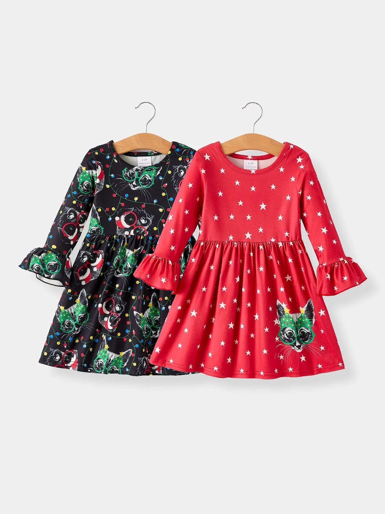 Winter Christmas Print Girls Dress Set Two Pieces Rylee Faith Designs Everetts Place: Online Boutique 25.99