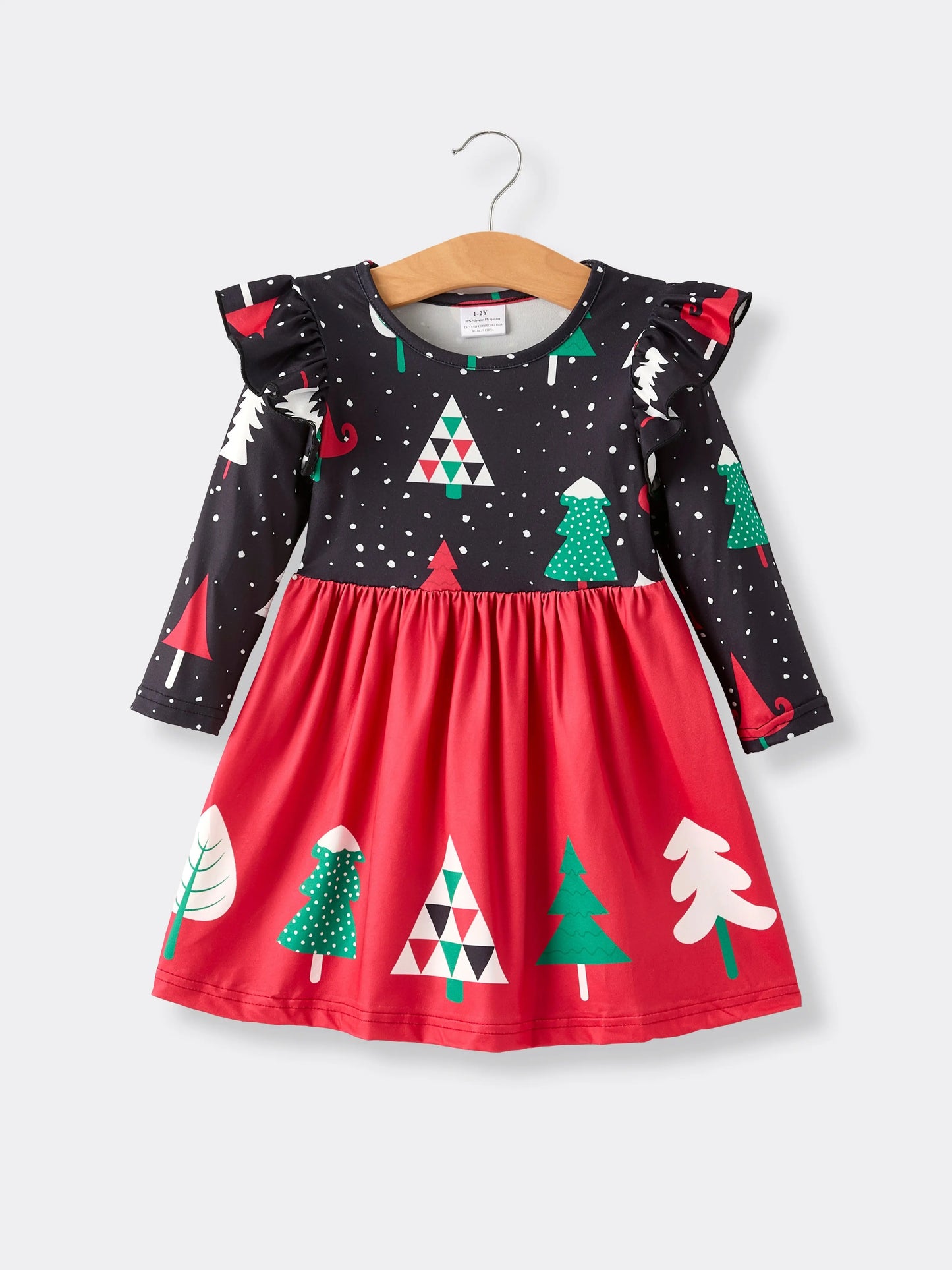Winter Christmas Print Holiday Casual Girls Dress Rylee Faith Designs Everetts Place: Online Boutique 13.99