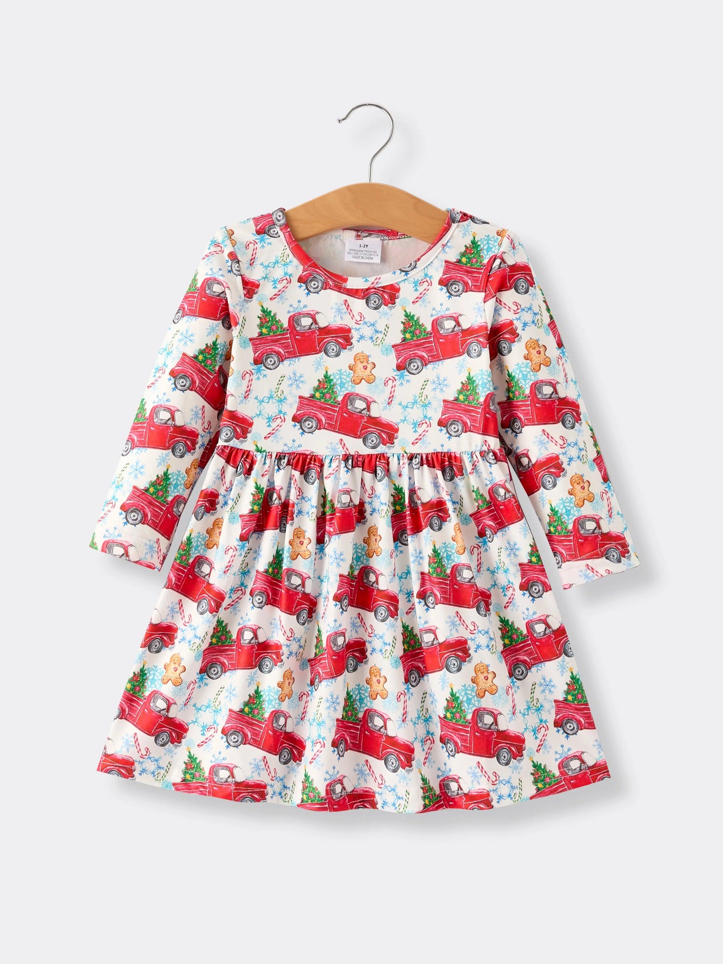Winter Christmas Print Holiday Casual Girls Dress Rylee Faith Designs Everetts Place: Online Boutique 13.99