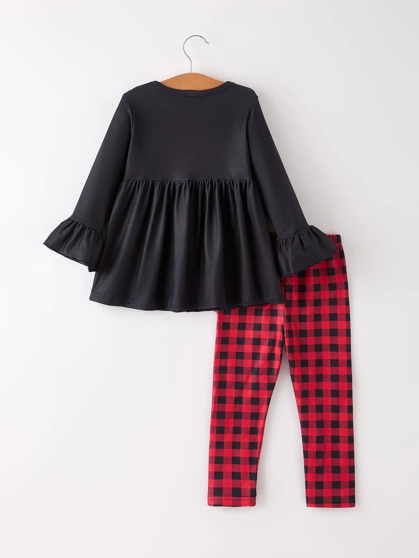 Winter Christmas Santa Claus Print Casual Plaid Girls Set Rylee Faith Designs Everetts Place: Online Boutique