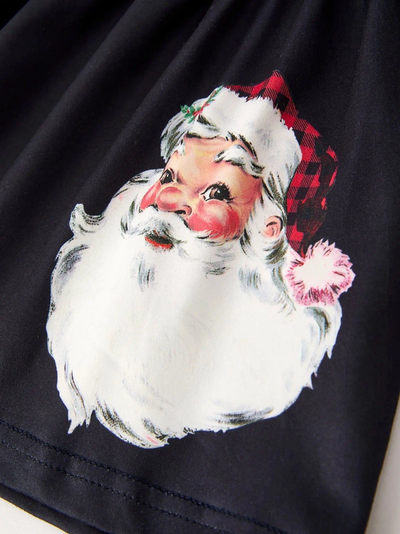 Winter Christmas Santa Claus Print Casual Plaid Girls Set Rylee Faith Designs Everetts Place: Online Boutique