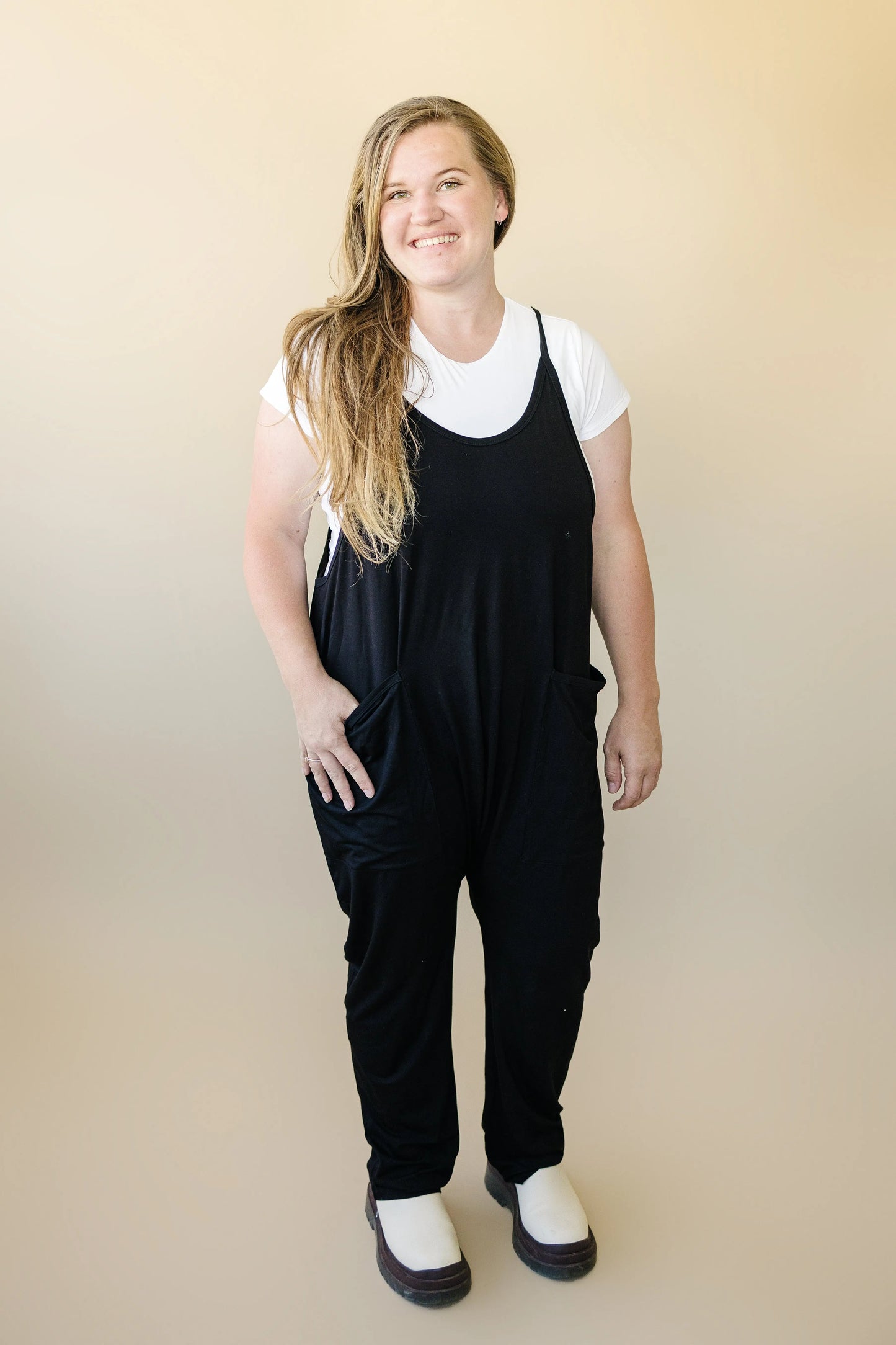 Women's Bamboo Tank Romper Oversized Fit 260GSM Soft Little Joy Co. Everetts Place: Online Boutique