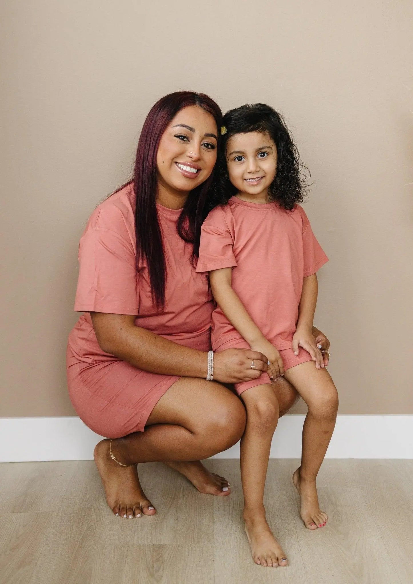 Women's Bamboo Tee and Bike Shorts Set Separates Soft Little Joy Co. Everetts Place: Online Boutique
