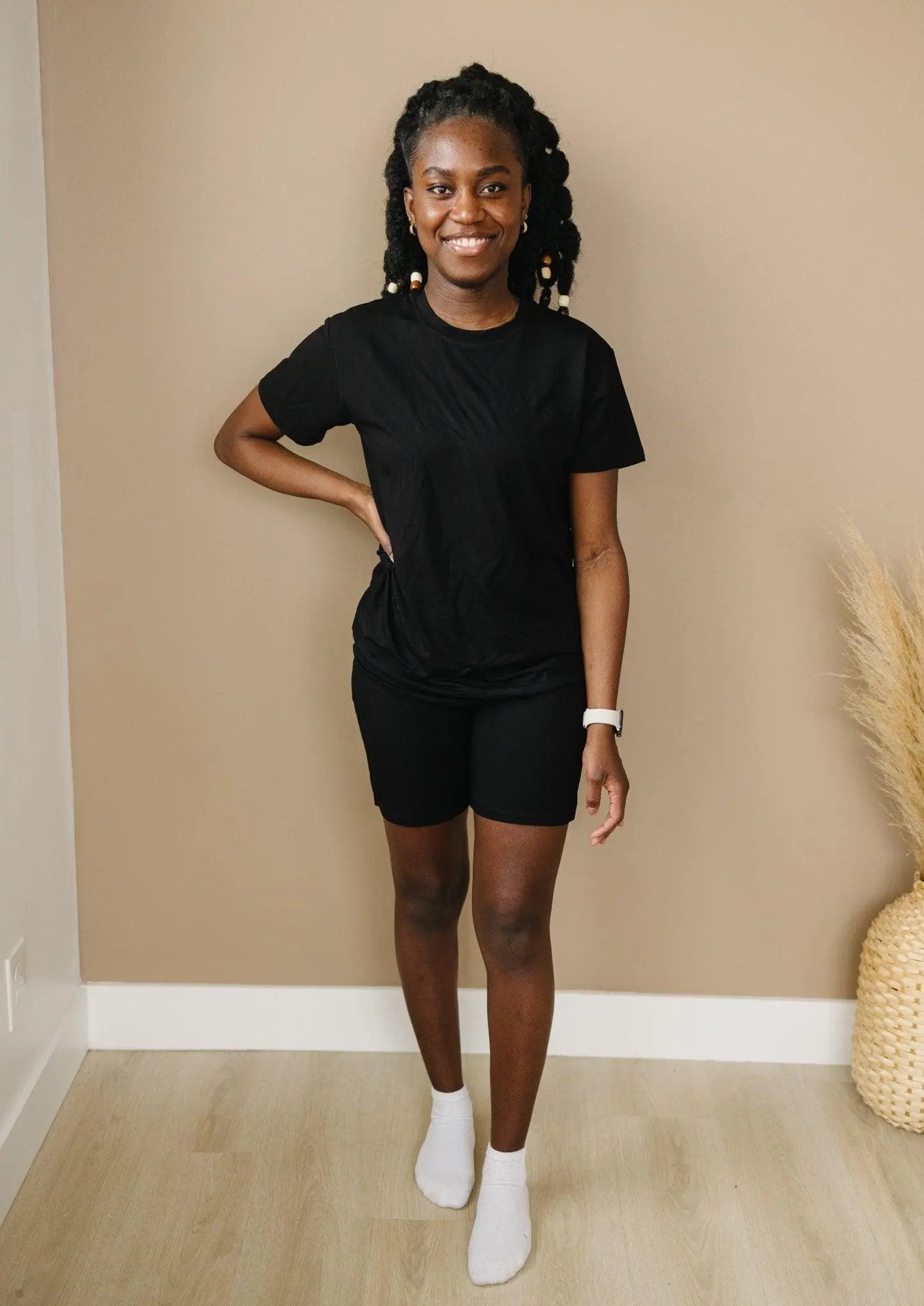 Women's Bamboo Tee and Bike Shorts Set Separates Soft Little Joy Co. Everetts Place: Online Boutique