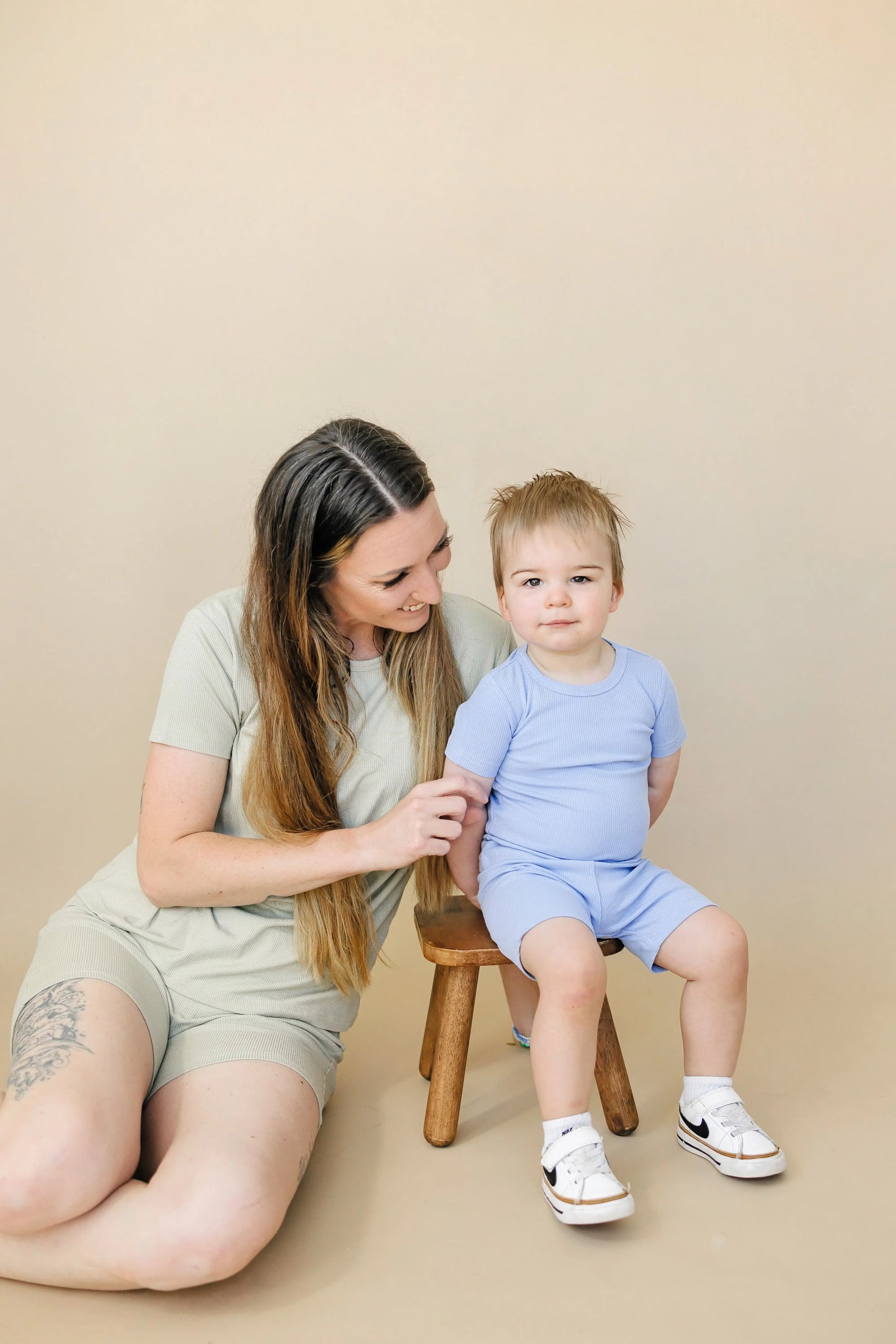Womens Bamboo Ribbed Pajama Top and Bottom Separates Little Joy Co. Everetts Place: Online Boutique