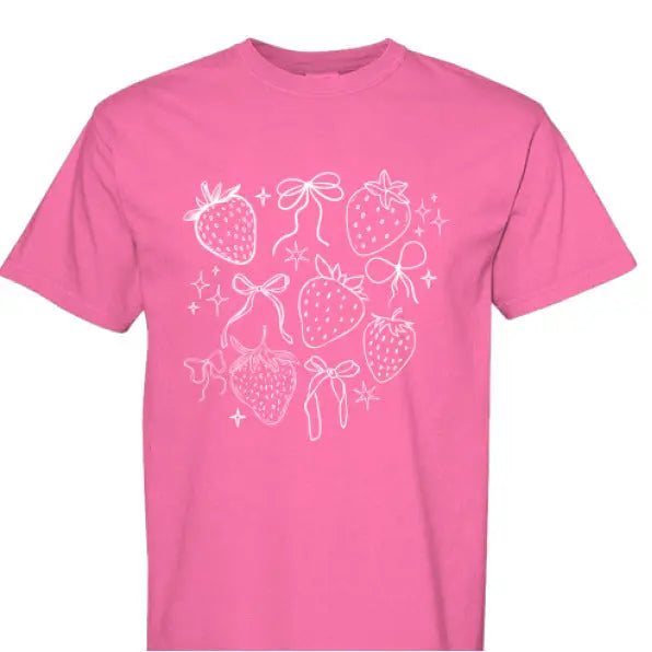 Womens Berries and Bows Comfort Colors Tee Little Joy Co. Everetts Place: Online Boutique 27.00