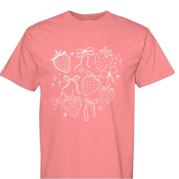 Womens Berries and Bows Comfort Colors Tee Little Joy Co. Everetts Place: Online Boutique 27.00