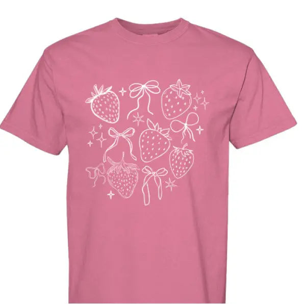 Womens Berries and Bows Comfort Colors Tee Little Joy Co. Everetts Place: Online Boutique 27.00