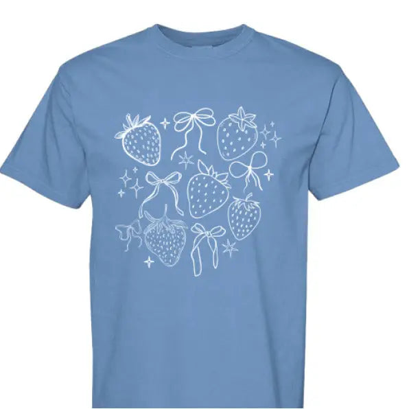 Womens Berries and Bows Comfort Colors Tee Little Joy Co. Everetts Place: Online Boutique 27.00