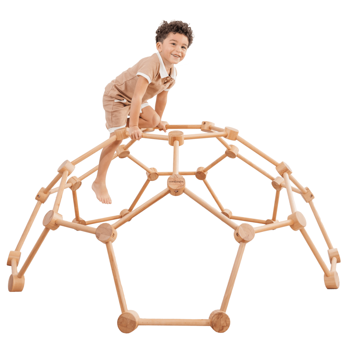 Comfy Cubs Wooden Climber For Kids Indoor Natural Wood Gym Toy - Everetts Place Boutique -