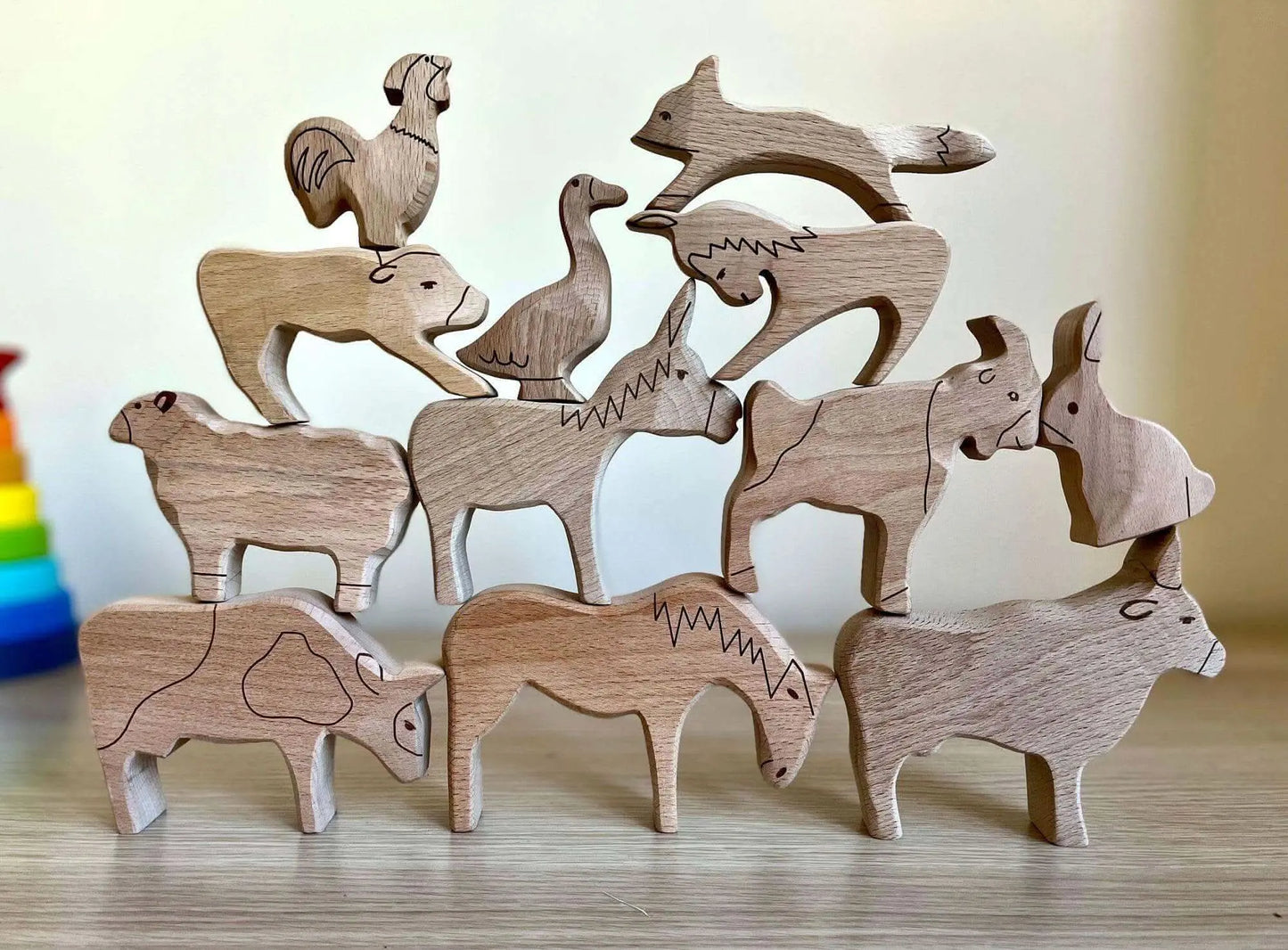 Wooden Farm Animals Play Set For Creative Kids Craft Kidodido Everetts Place: Online Boutique
