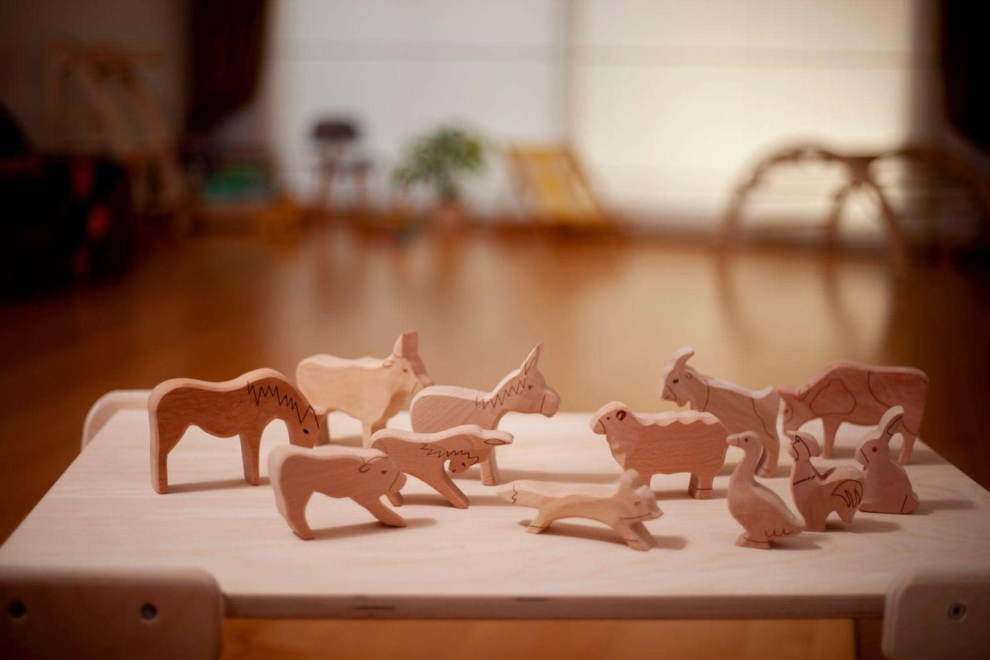Wooden Farm Animals Play Set For Creative Kids Craft Kidodido Everetts Place: Online Boutique