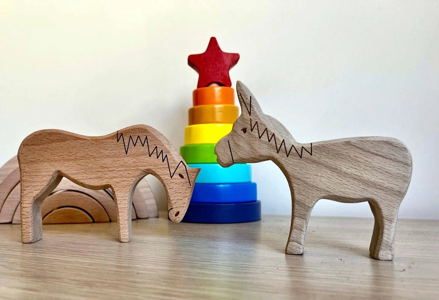 Wooden Farm Animals Play Set For Creative Kids Craft Kidodido Everetts Place: Online Boutique