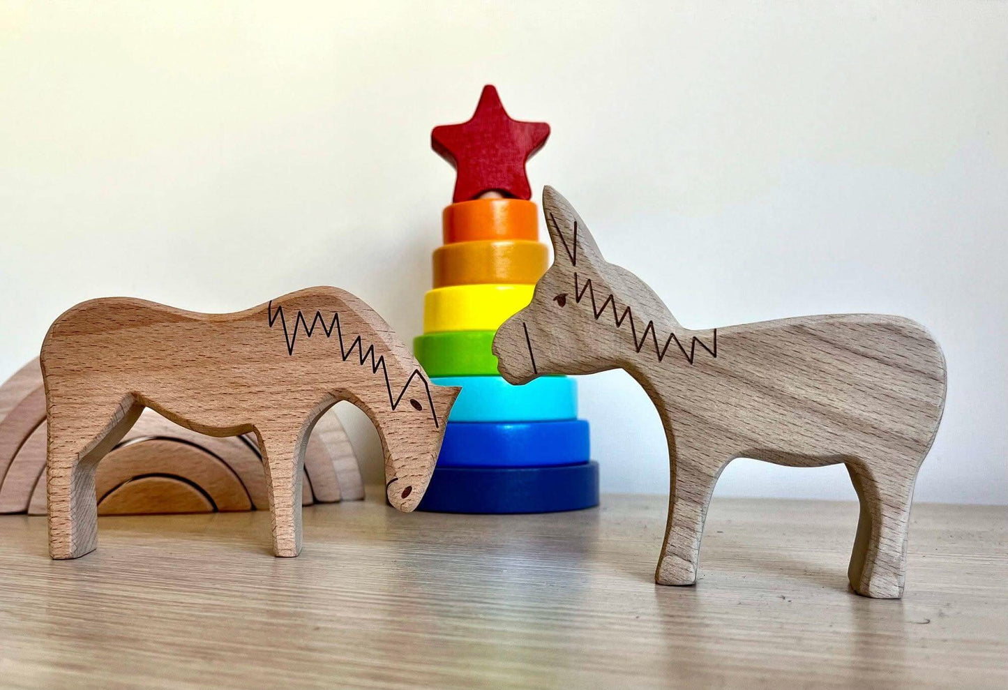 Wooden Farm Animals Play Set For Creative Kids Craft Kidodido Everetts Place: Online Boutique