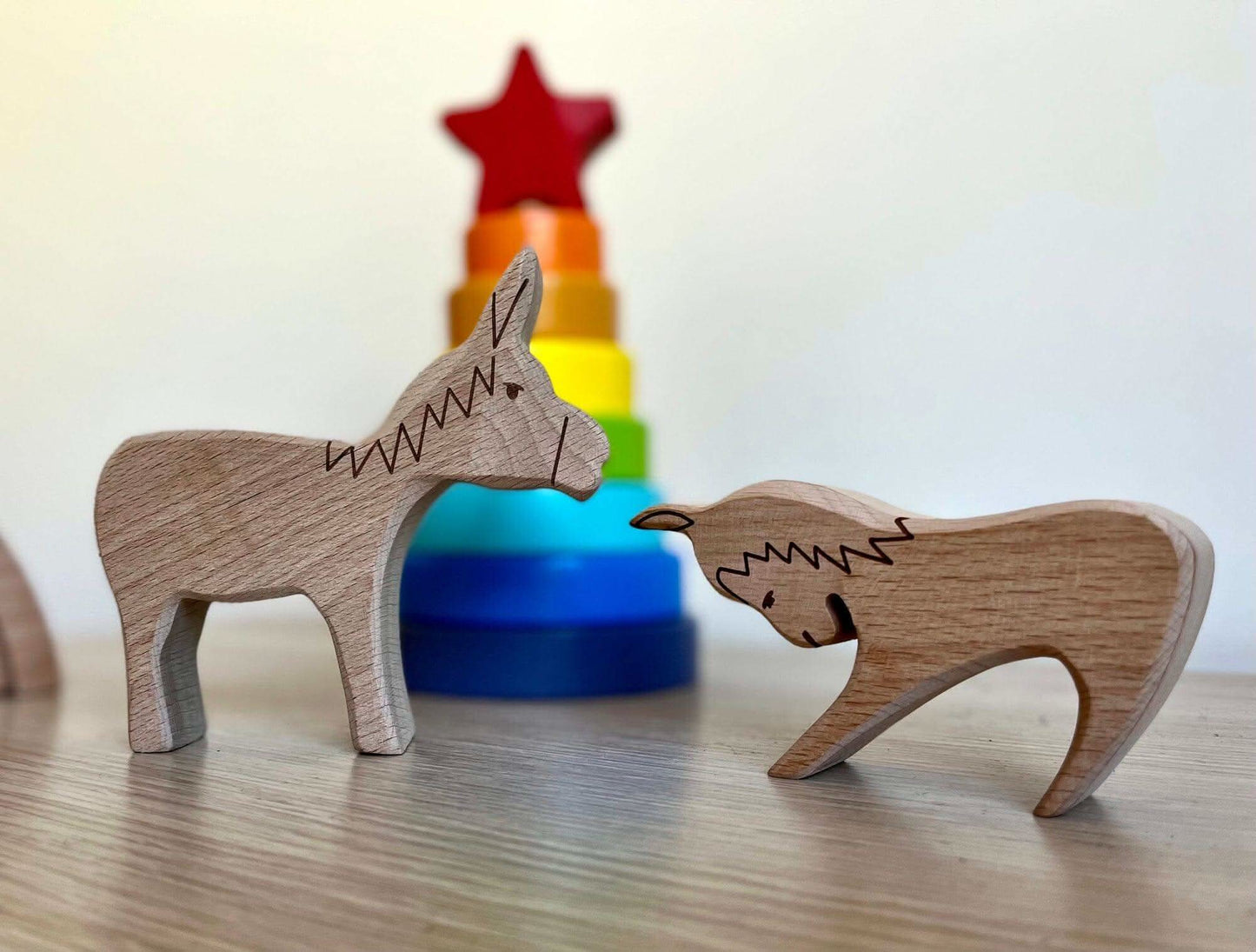 Wooden Farm Animals Play Set For Creative Kids Craft Kidodido Everetts Place: Online Boutique