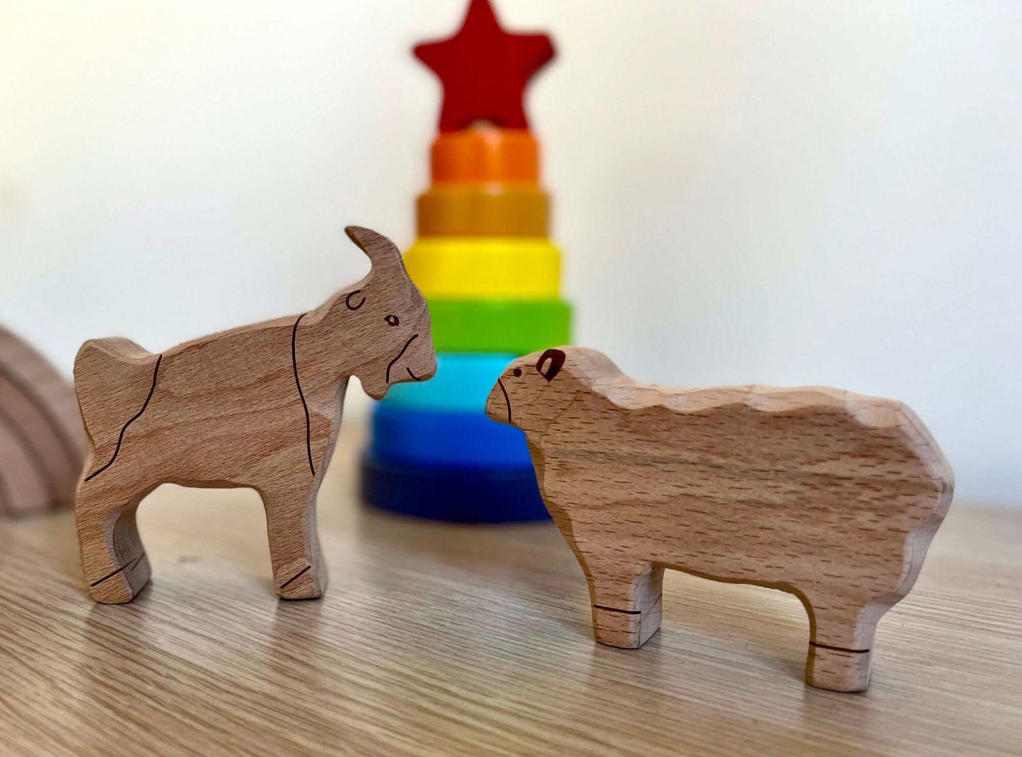 Wooden Farm Animals Play Set For Creative Kids Craft Kidodido Everetts Place: Online Boutique