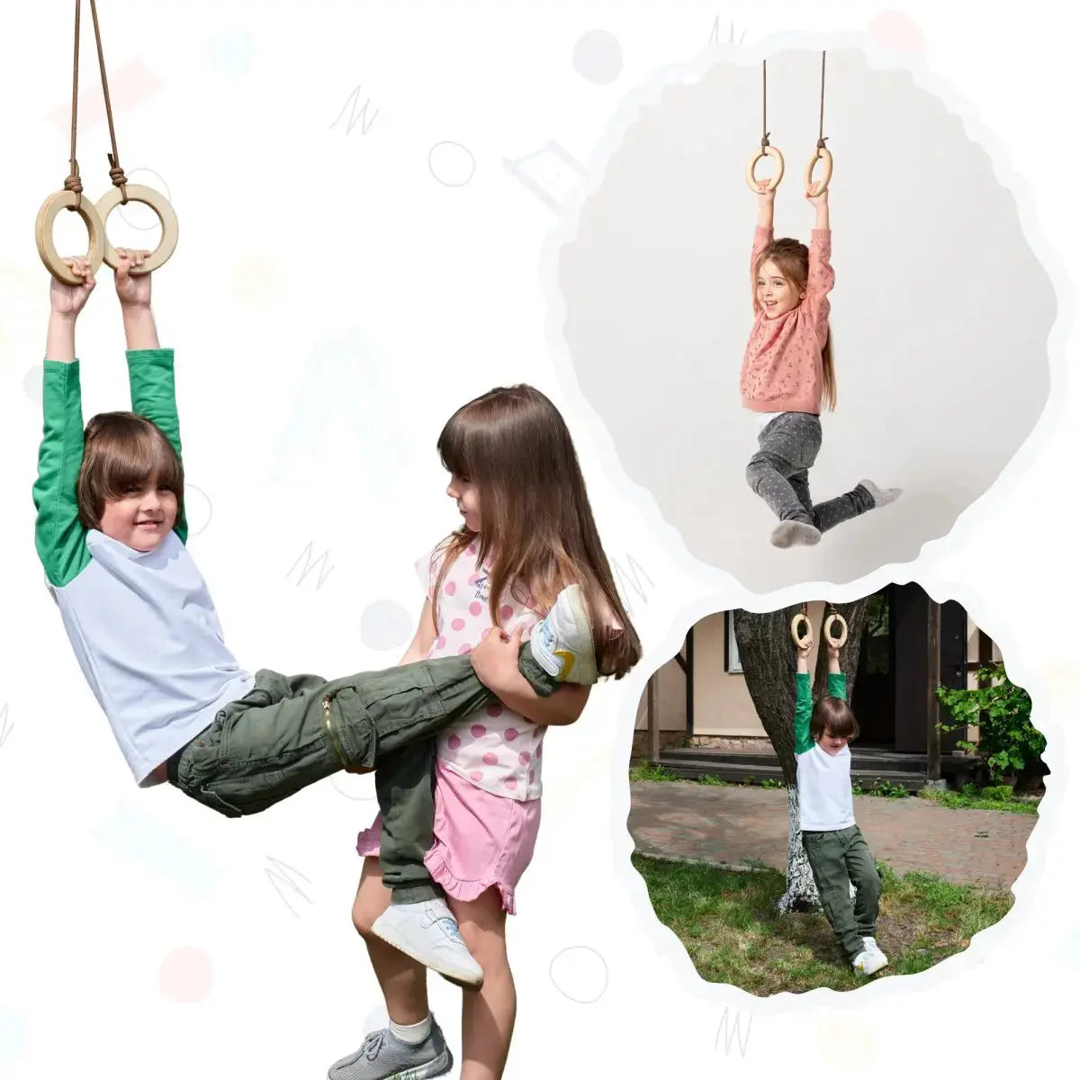 Wooden Gymnastic Rings for Kids - Strength Training and Active Play Goodevas Everetts Place: Online Boutique