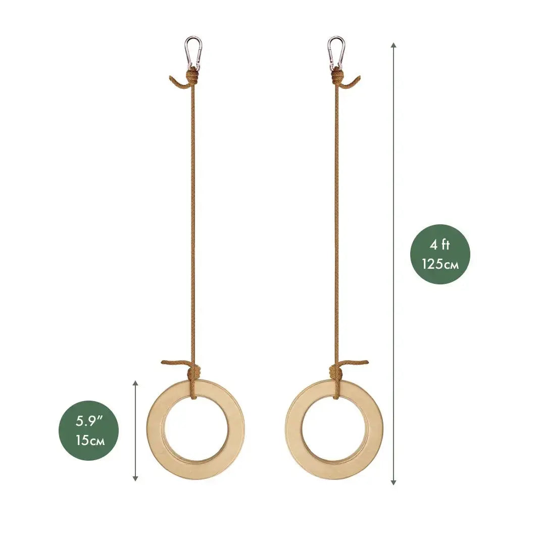 Wooden Gymnastic Rings for Kids - Strength Training and Active Play Goodevas Everetts Place: Online Boutique