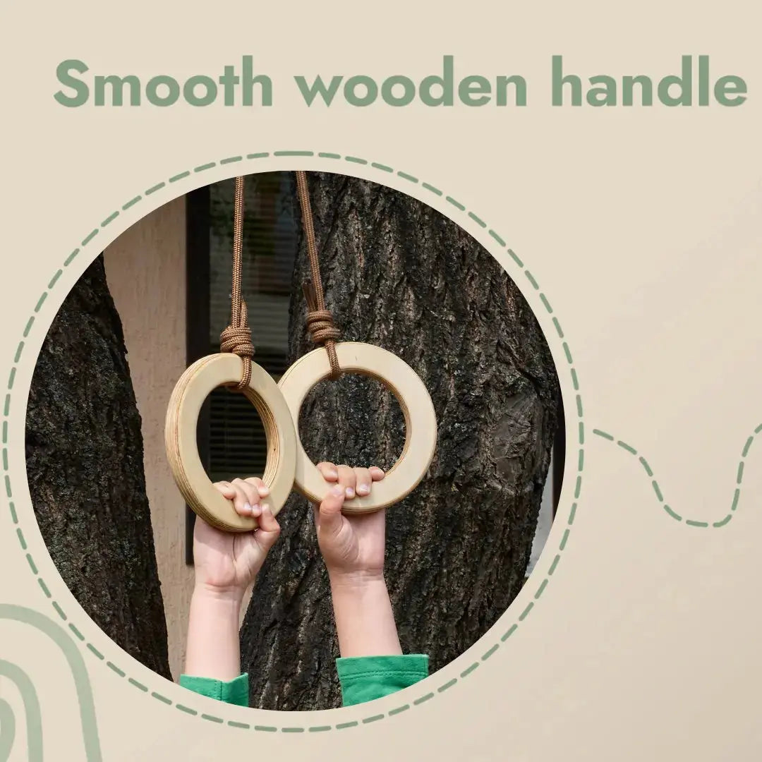Wooden Gymnastic Rings for Kids - Strength Training and Active Play Goodevas Everetts Place: Online Boutique