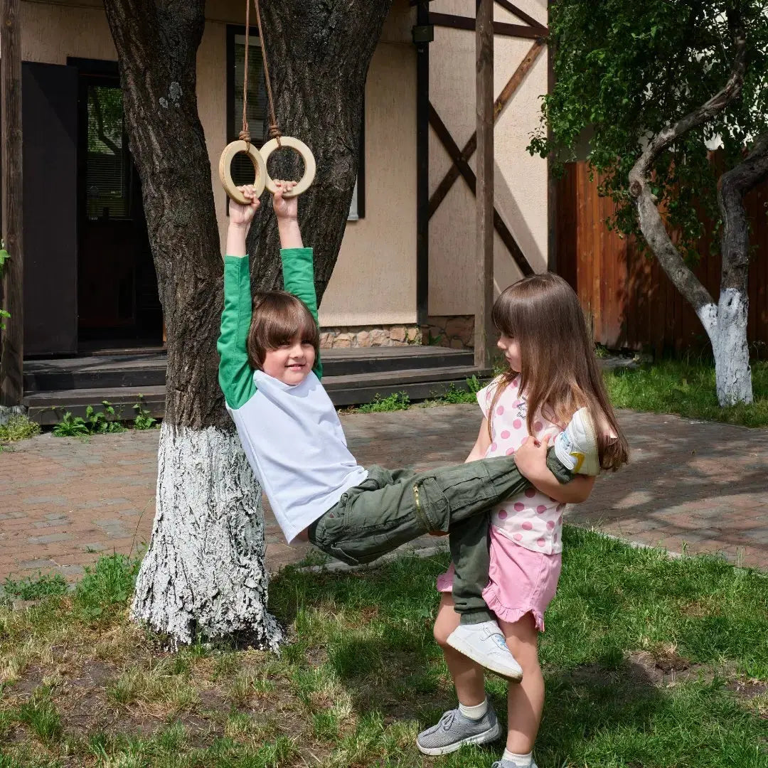 Wooden Gymnastic Rings for Kids - Strength Training and Active Play Goodevas Everetts Place: Online Boutique