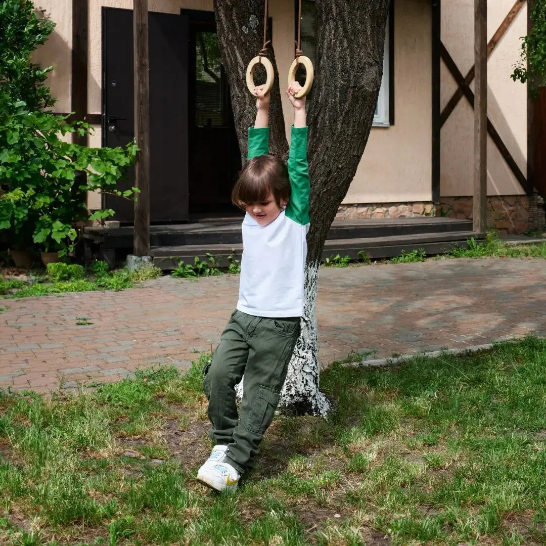 Wooden Gymnastic Rings for Kids - Strength Training and Active Play Goodevas Everetts Place: Online Boutique